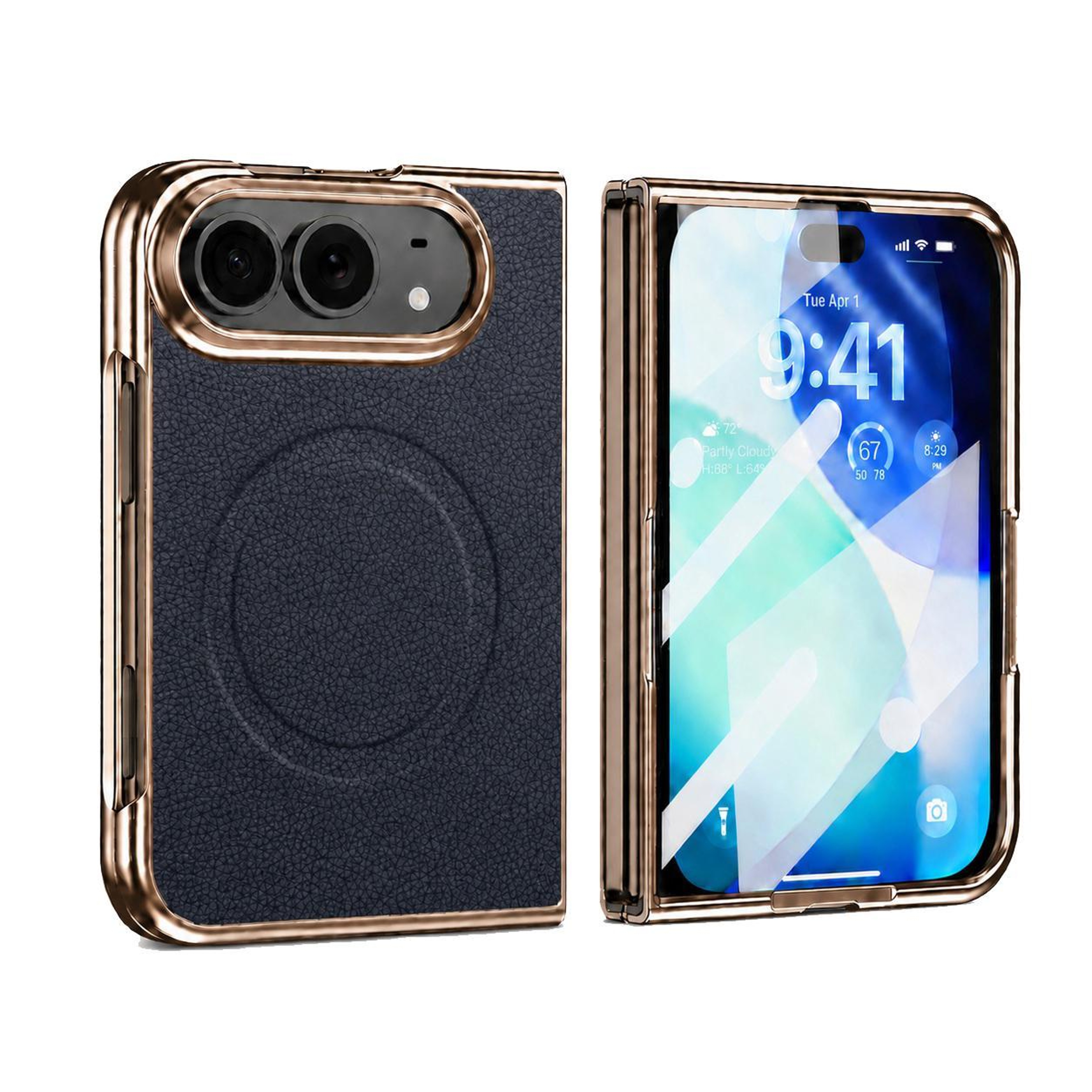 iPhone Duo Magnetic Case with Built-In Screen Protector and Lychee Texture Grip – view 1