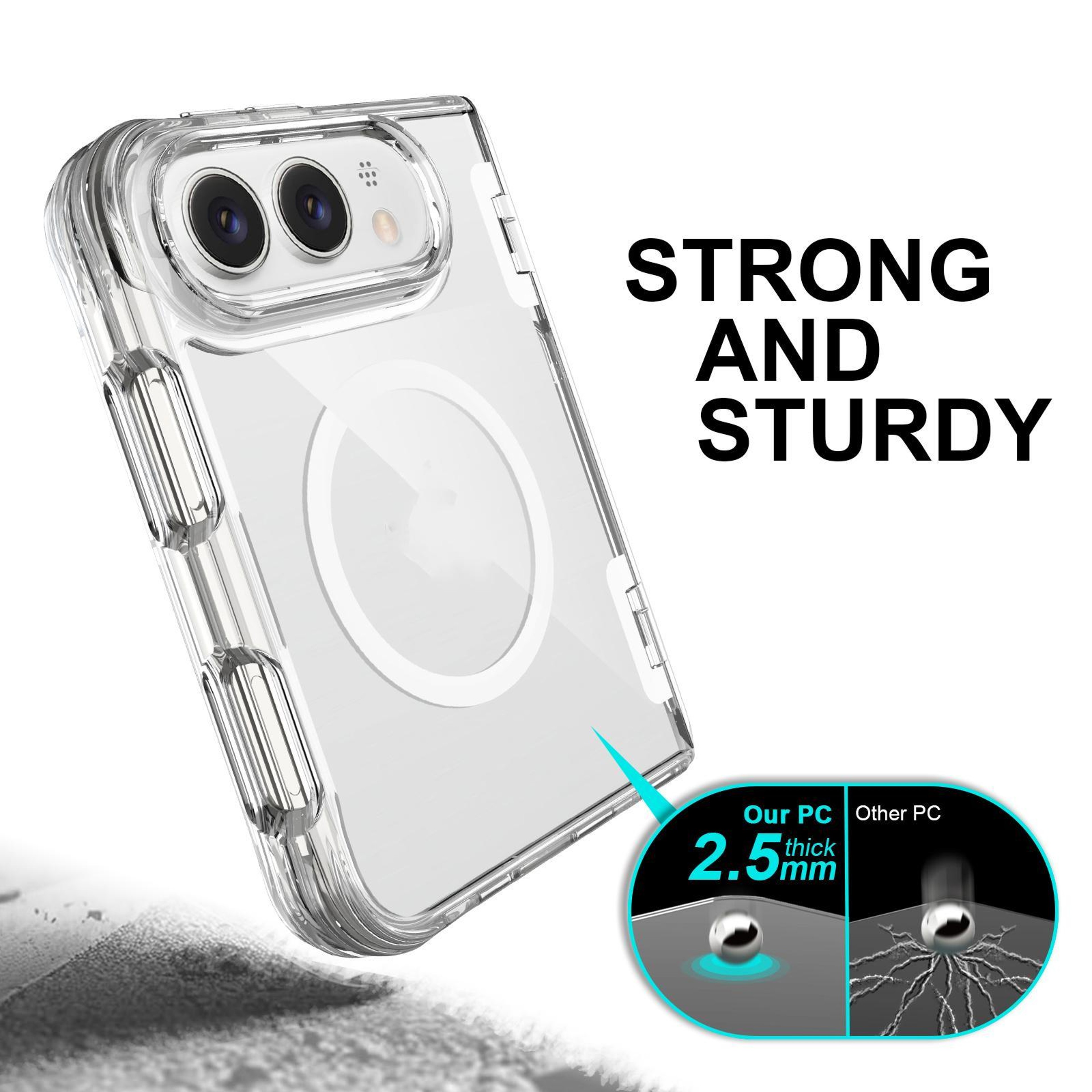 iPhone Duo Clear Magnetic Shockproof TPU PC Hybrid Case – view 6