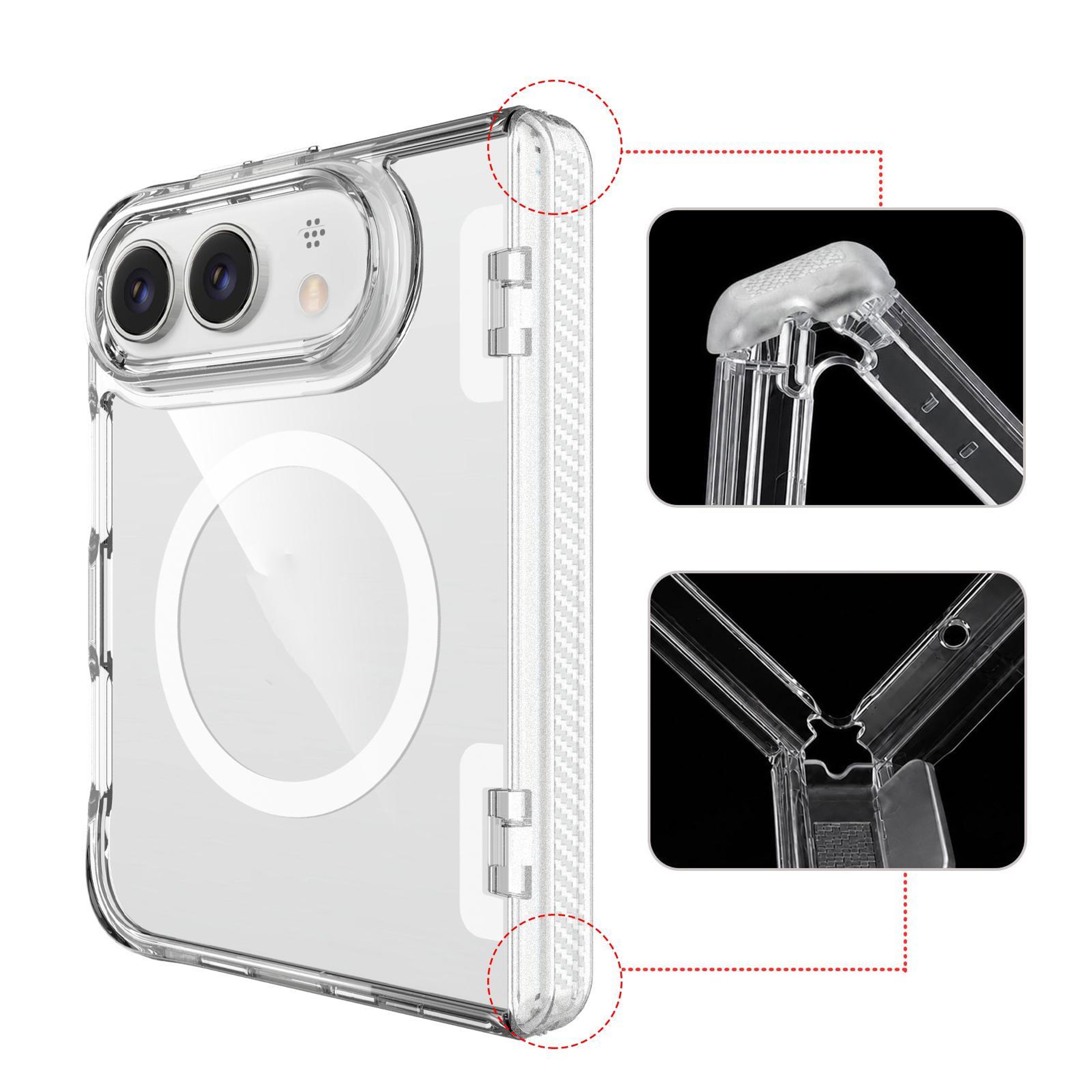 iPhone Duo Clear Magnetic Shockproof TPU PC Hybrid Case – view 7