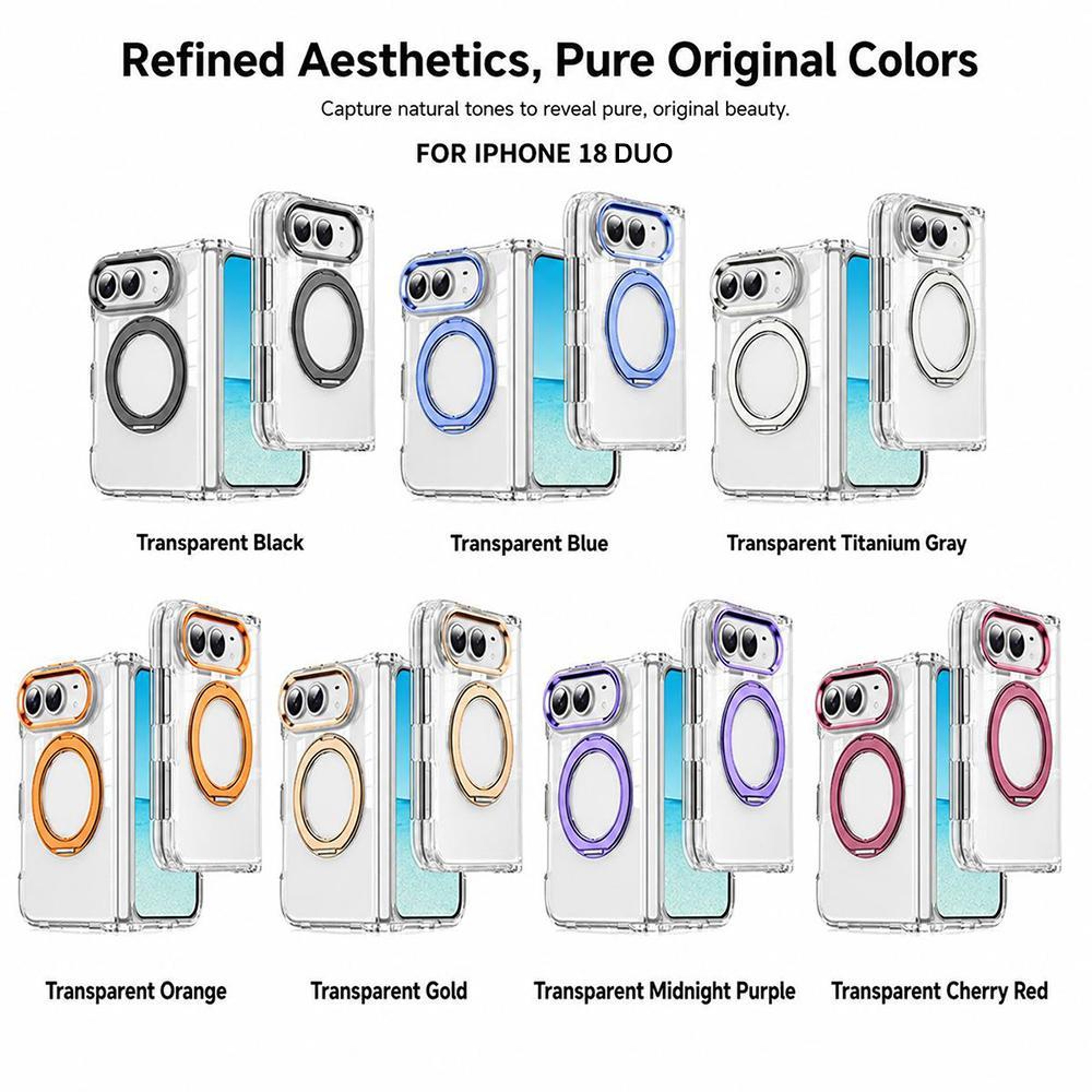 XDcase Clear Magnetic iPhone Duo Case with 360° Rotating Stand – view 2
