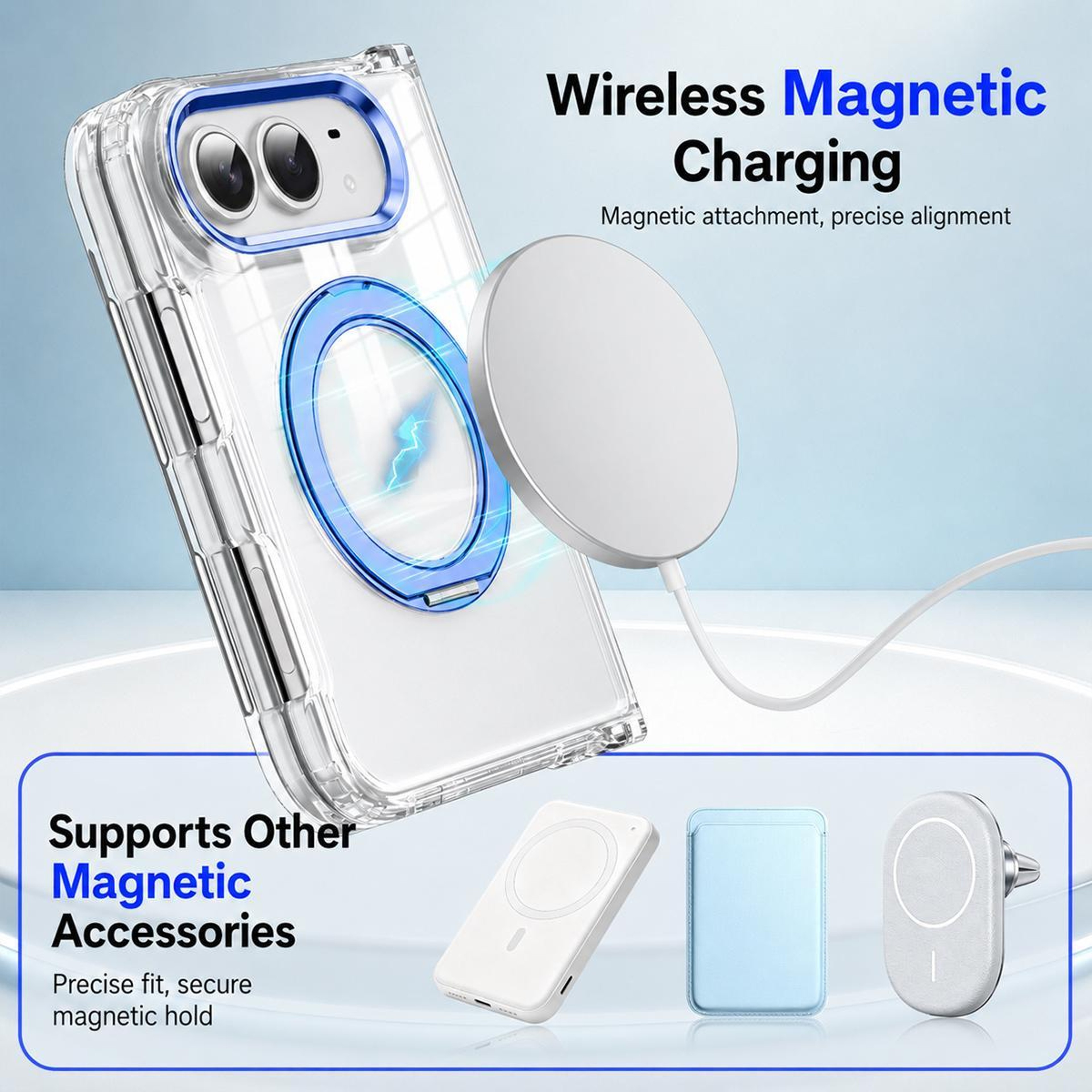 XDcase Clear Magnetic iPhone Duo Case with 360° Rotating Stand – view 13