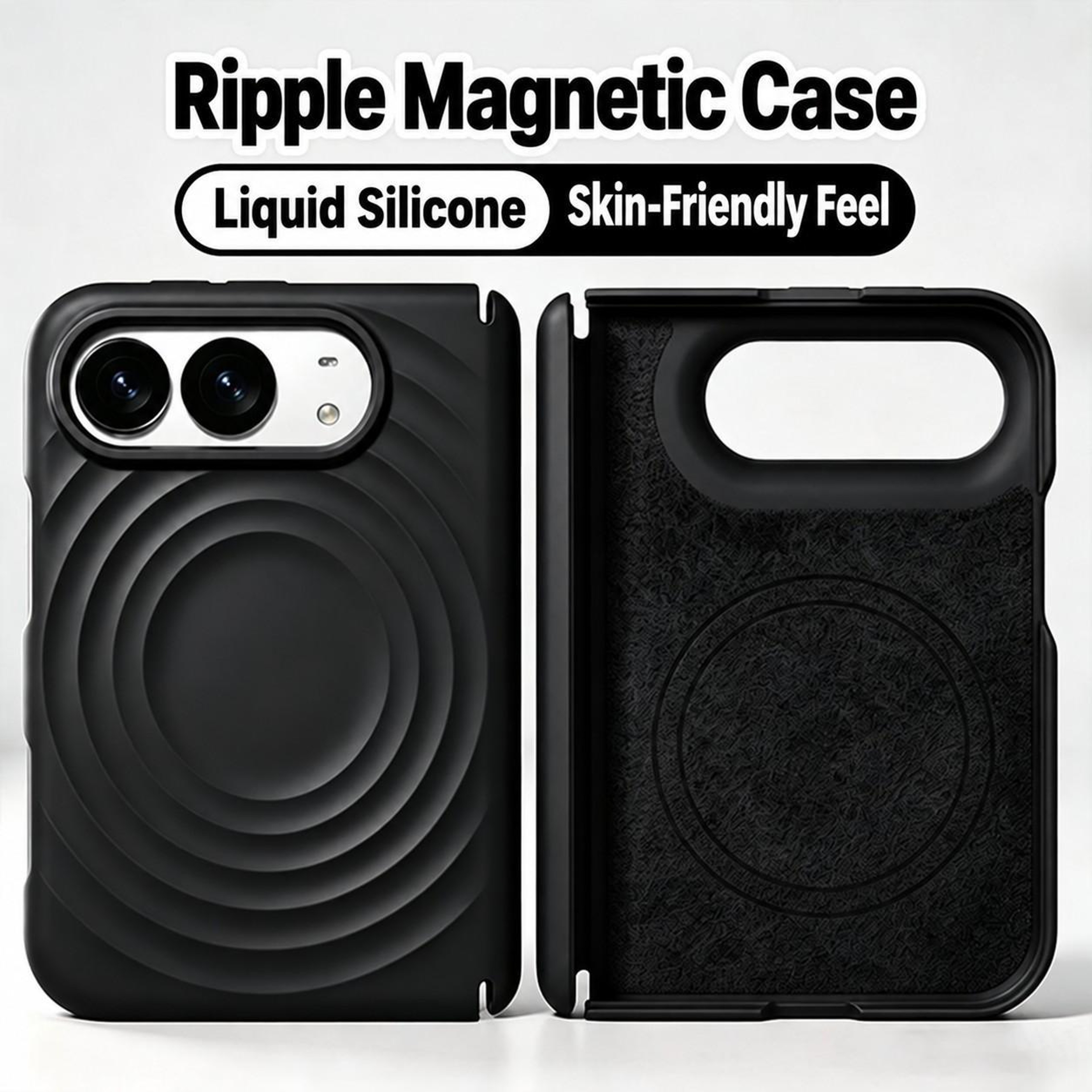 Duo Dual Axis Magnetic iPhone Case with Liquid Silicone Wave Design and Adjustable Stand – view 4