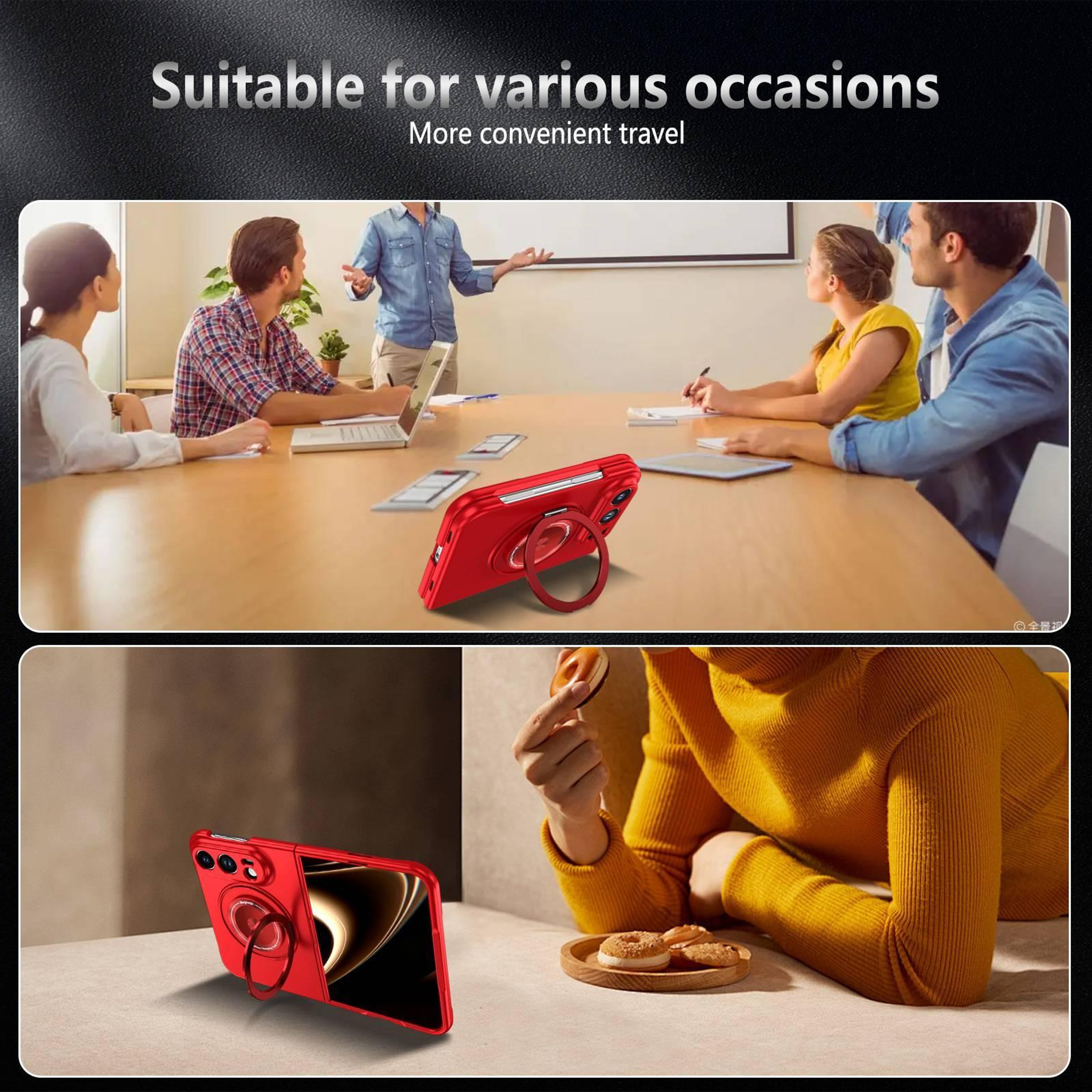 IPhone Duo MagSafe IPhone Case With 360 Rotating Ring Stand And Shockproof Slim Protection 15