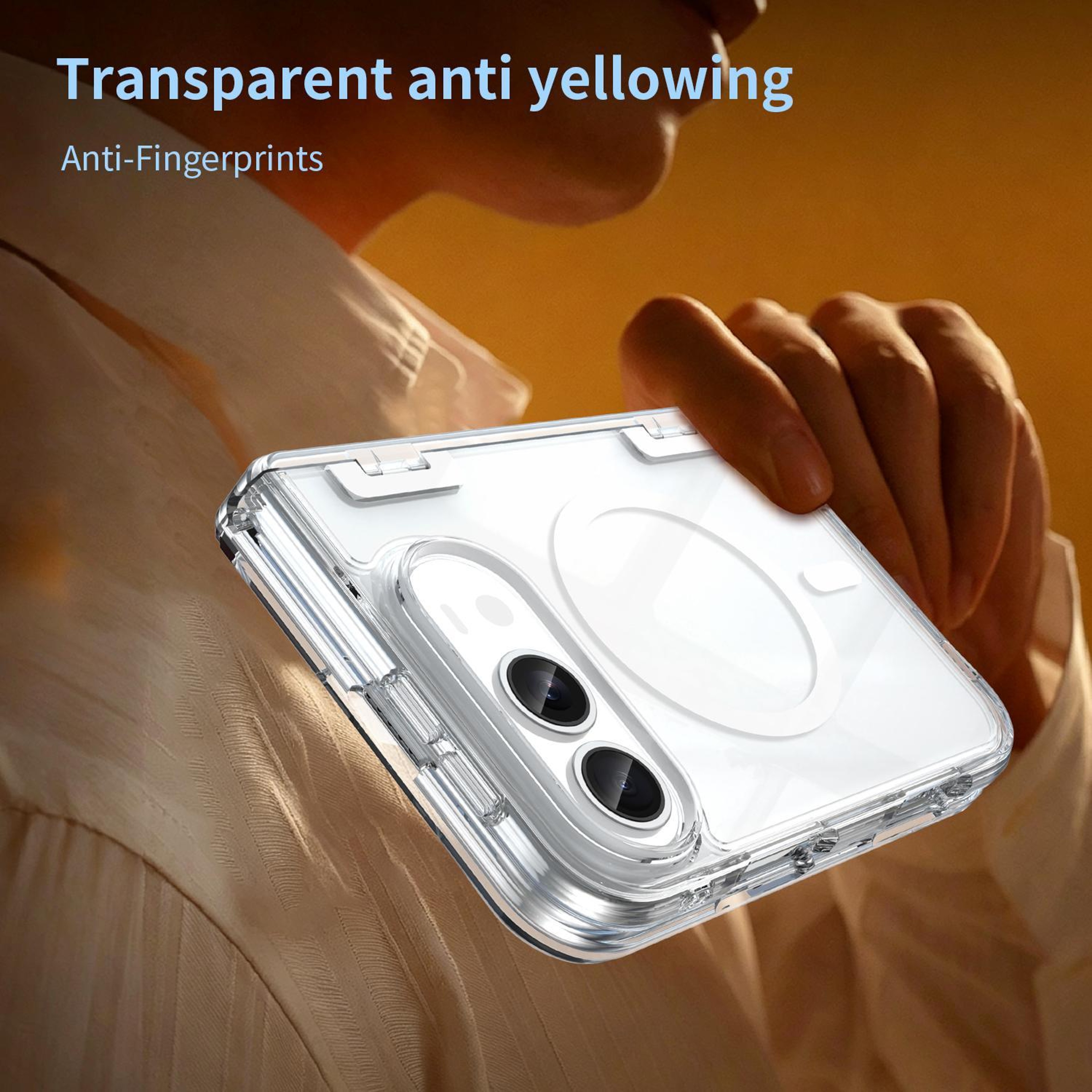 iPhone Duo Case Clear Magnetic Folding Cover with TPU PC Airbag Protection – view 5