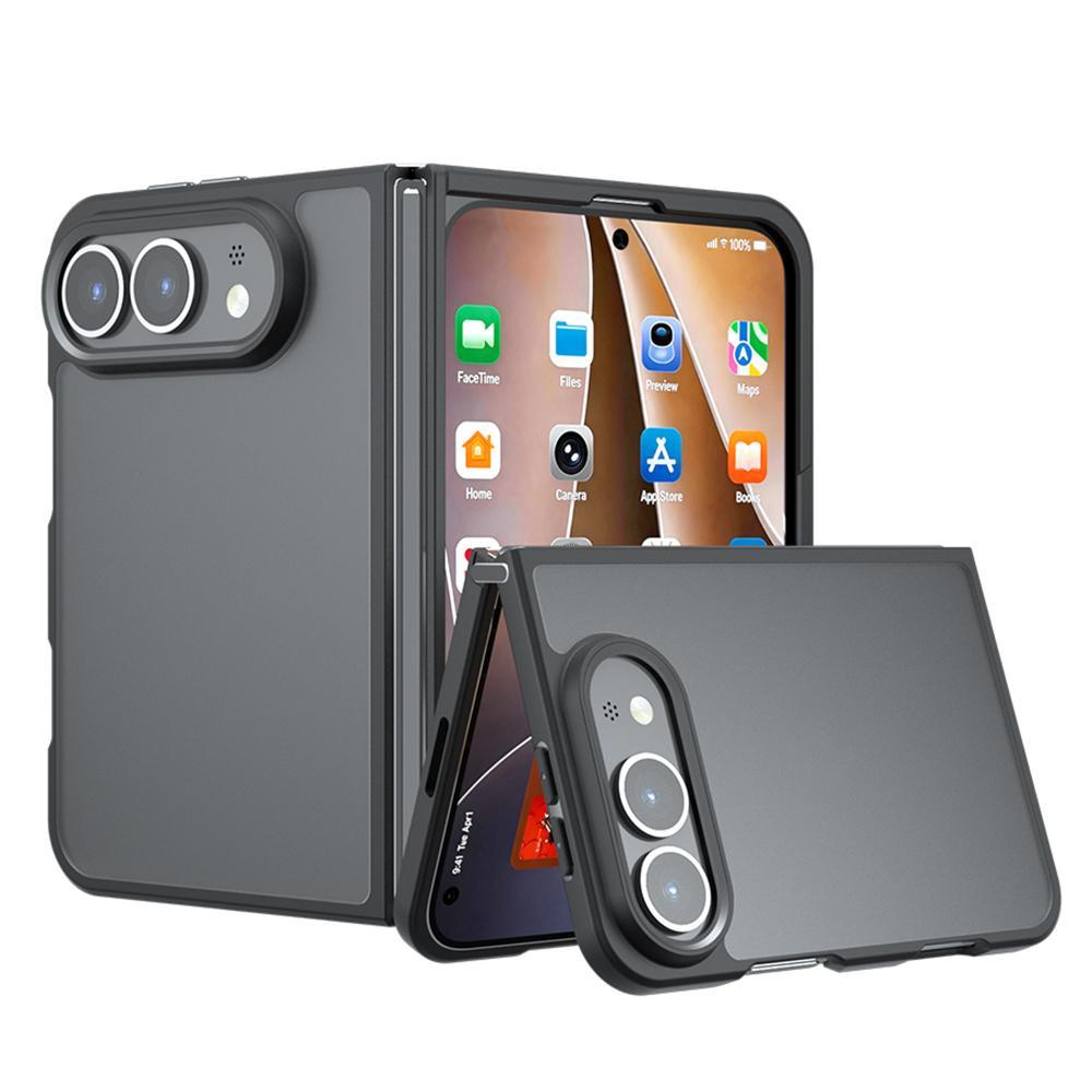Duo Armor iPhone Protective Case PC TPU Frosted Black Cover – view 1