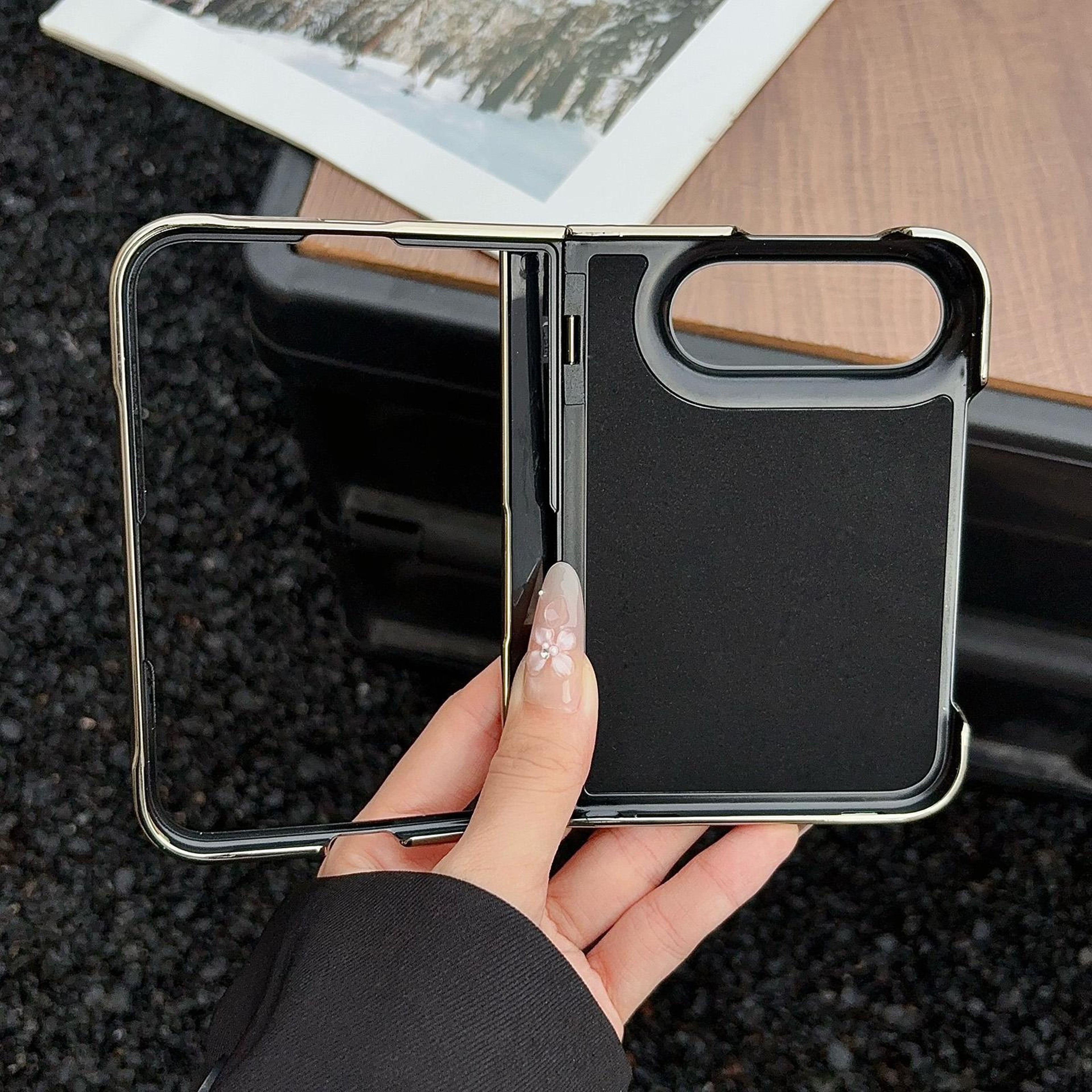 iPhone Duo Litchi Texture Magnetic Phone Case with Rotating Bracket – view 6