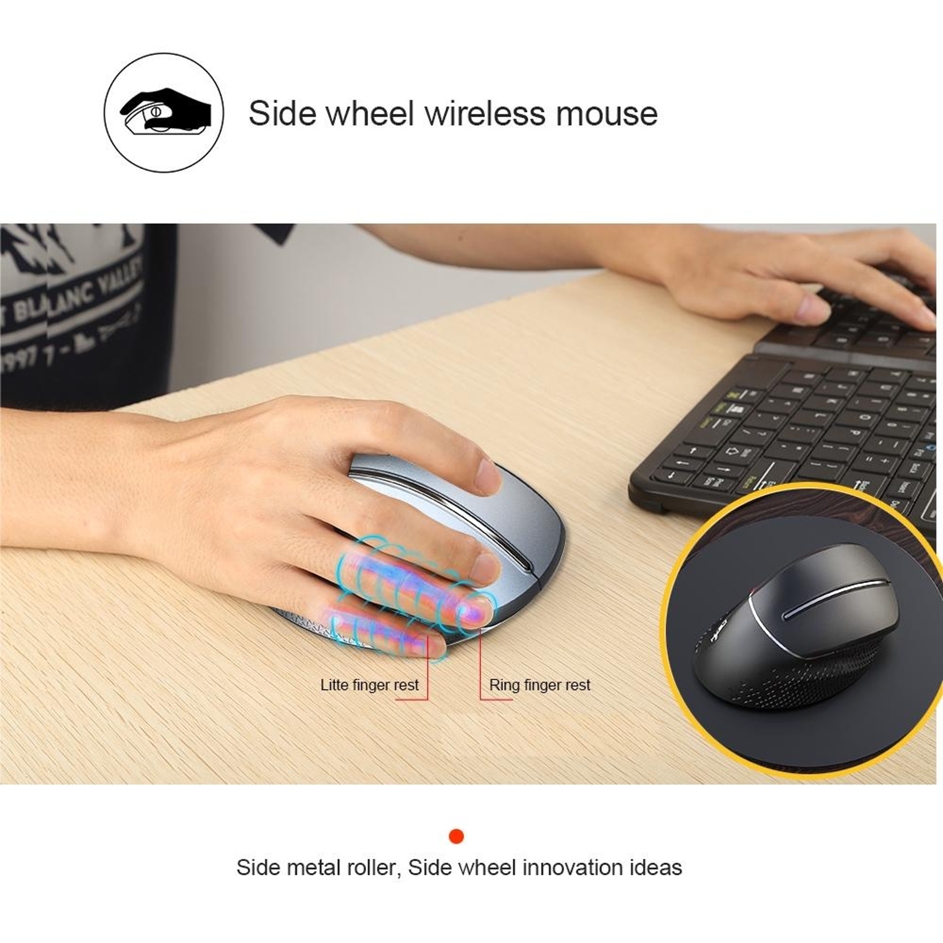 2.4GHz Wireless Vertical Mouse with 4-Level Adjustable DPI – view 7