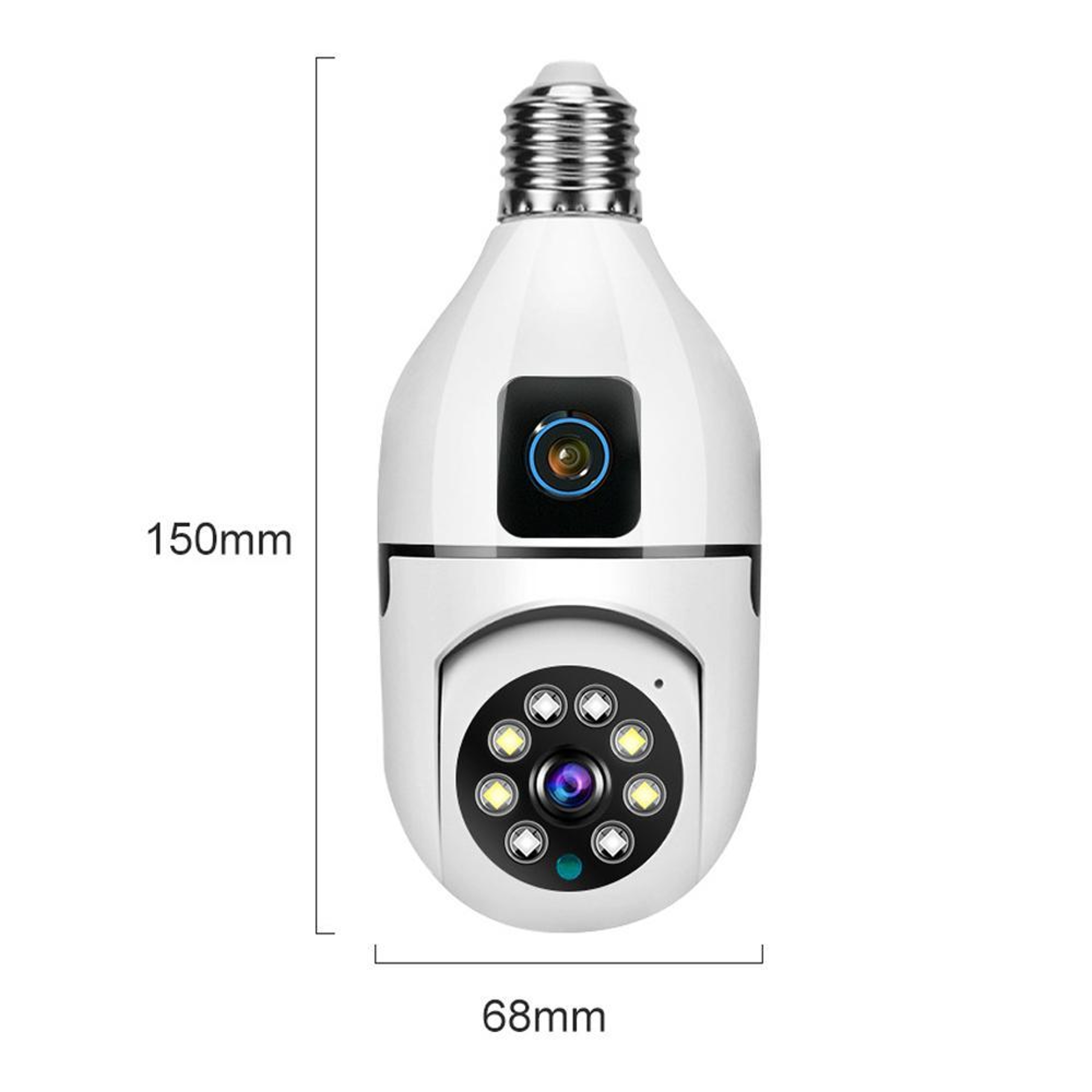 4MP Dual-Lens WiFi Light Bulb Security Camera with 360° PTZ and Night Vision – view 2
