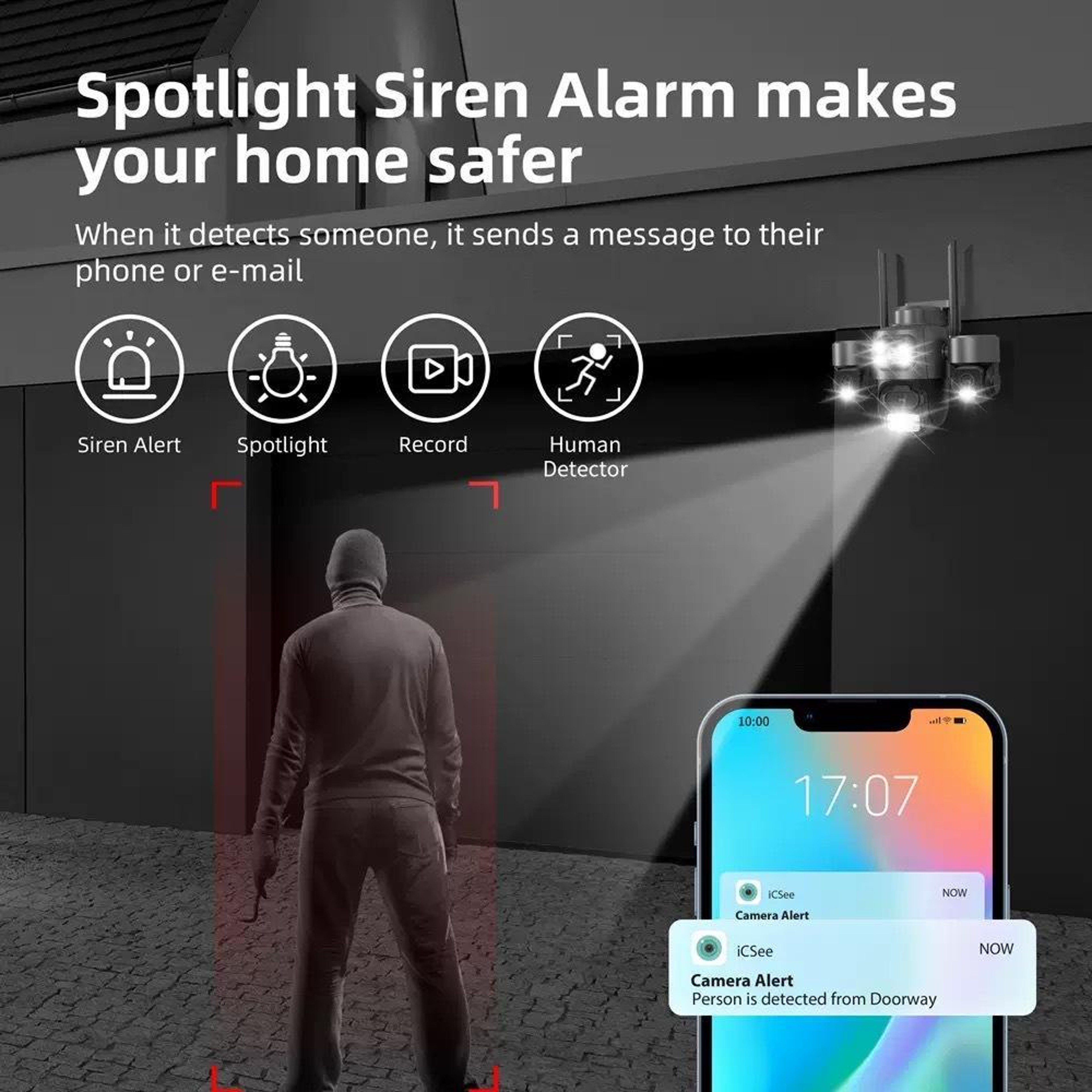 Triple-Lens 3MP WiFi Security Camera with Pan Tilt Control and Color Night Vision – view 11