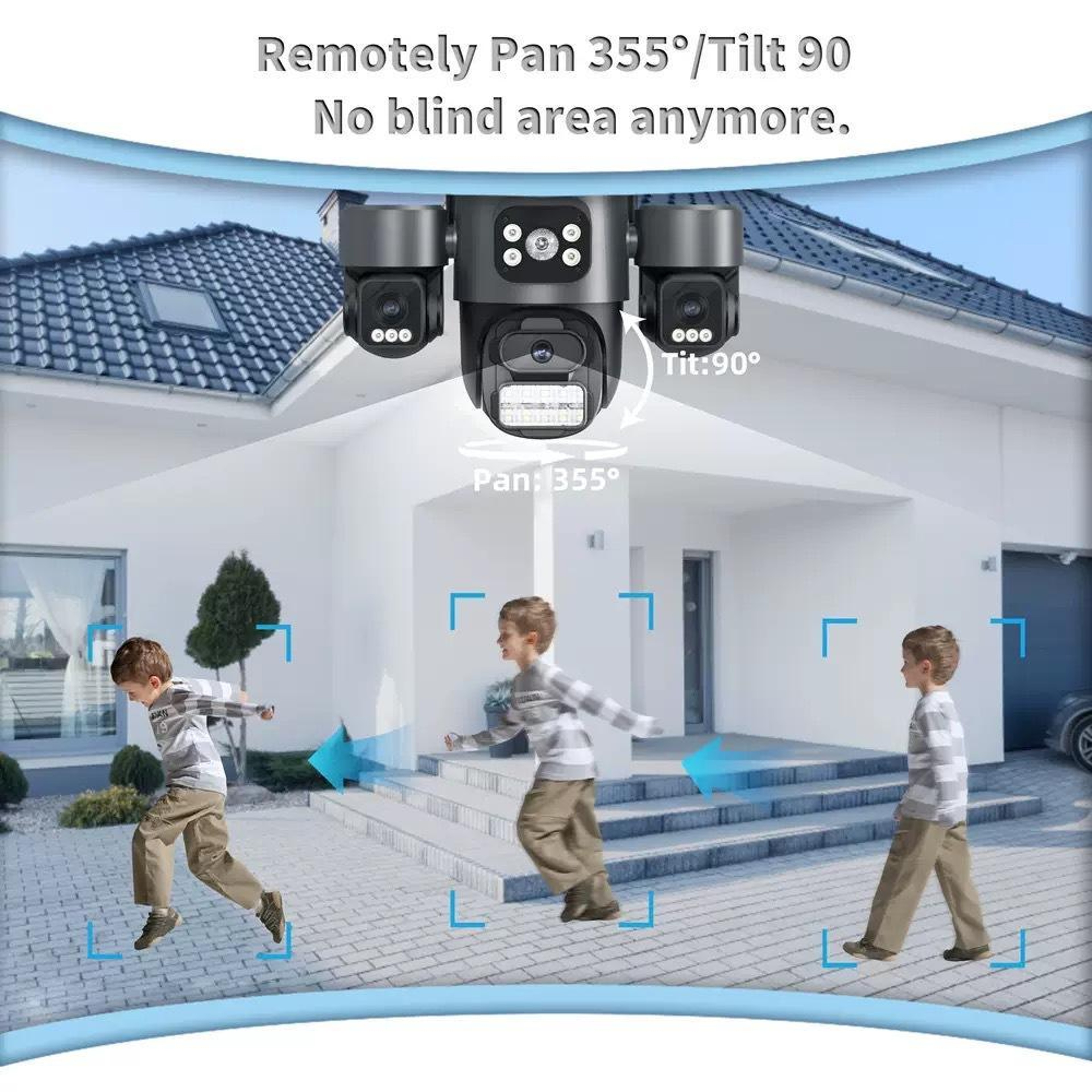 Triple-Lens 3MP WiFi Security Camera with Pan Tilt Control and Color Night Vision – view 5