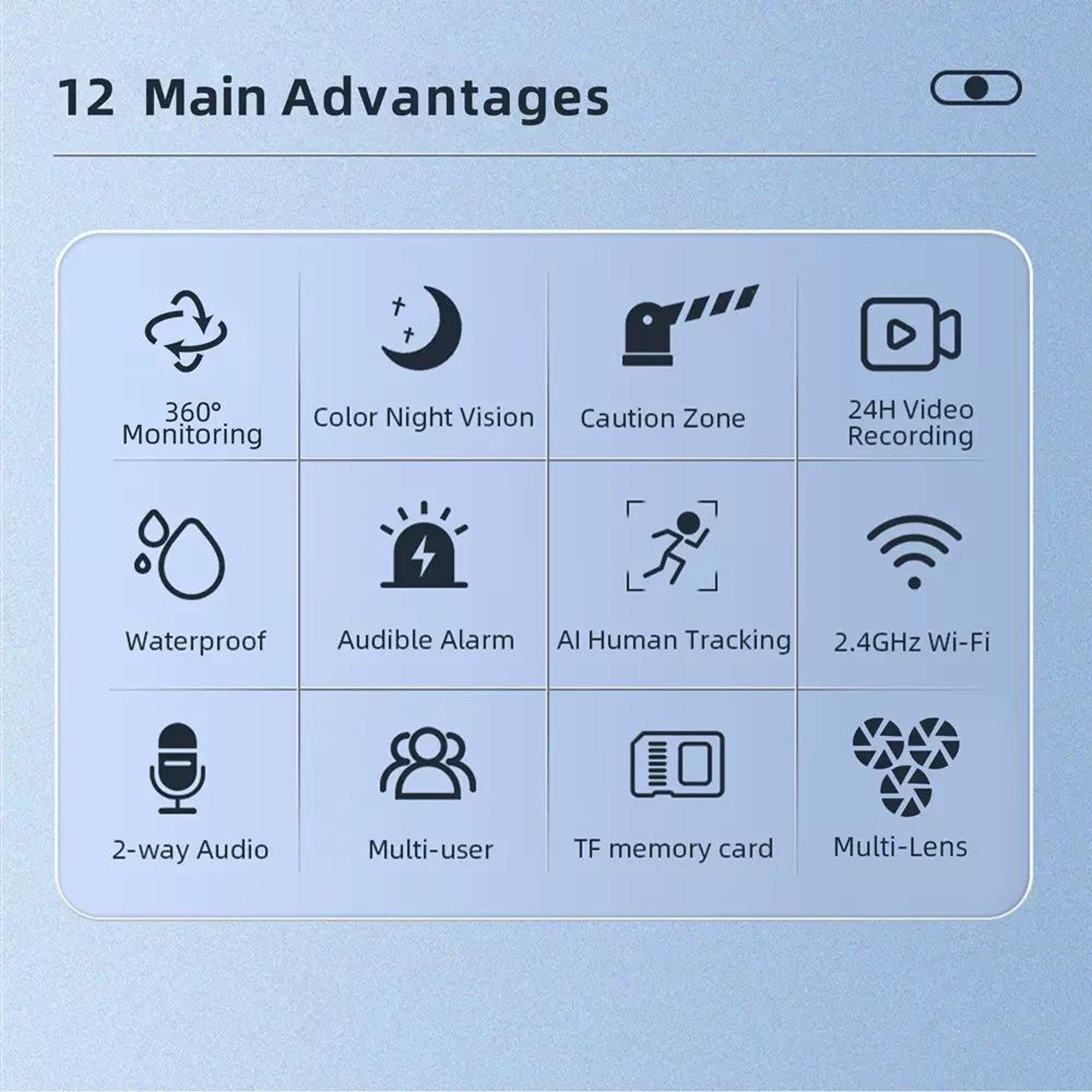 Triple-Lens 3MP WiFi Security Camera with Pan Tilt Control and Color Night Vision – view 6
