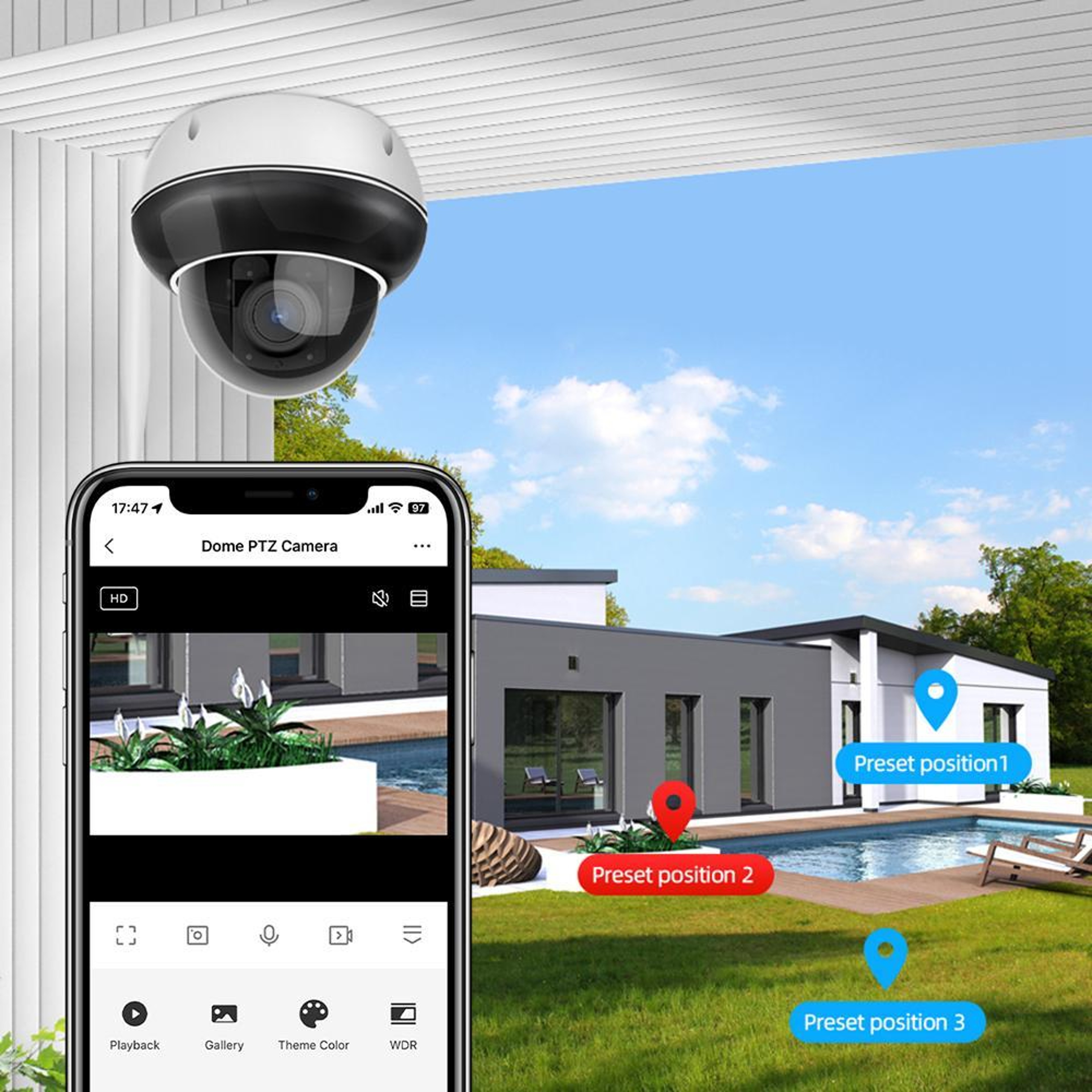 5MP Outdoor Dome Security Camera with 5X Optical Zoom and Dual-Band Wi-Fi – view 6