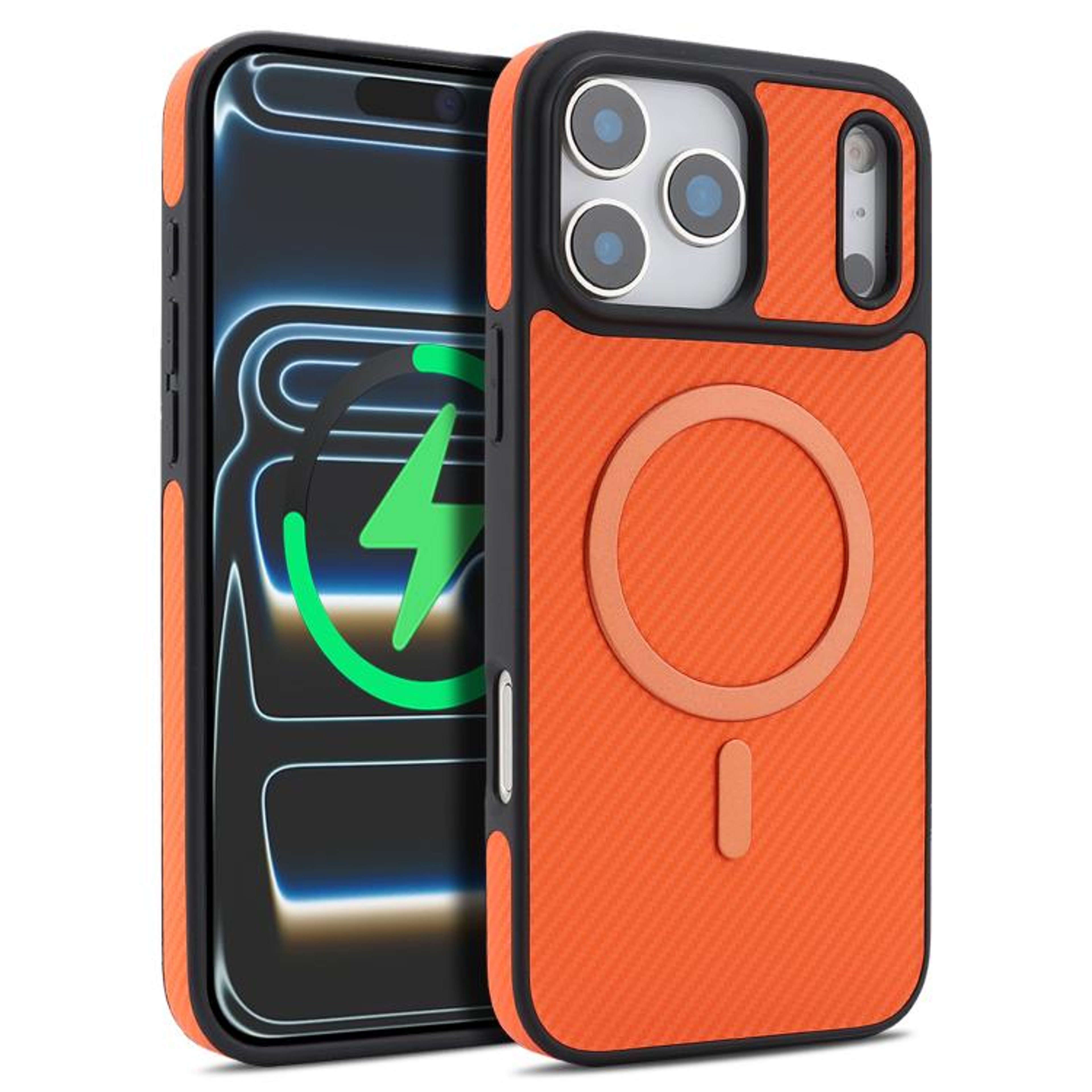 IPhone 18 Pro Case Carbon Fiber Leather MagSafe Phone Case With Camera Protection 12