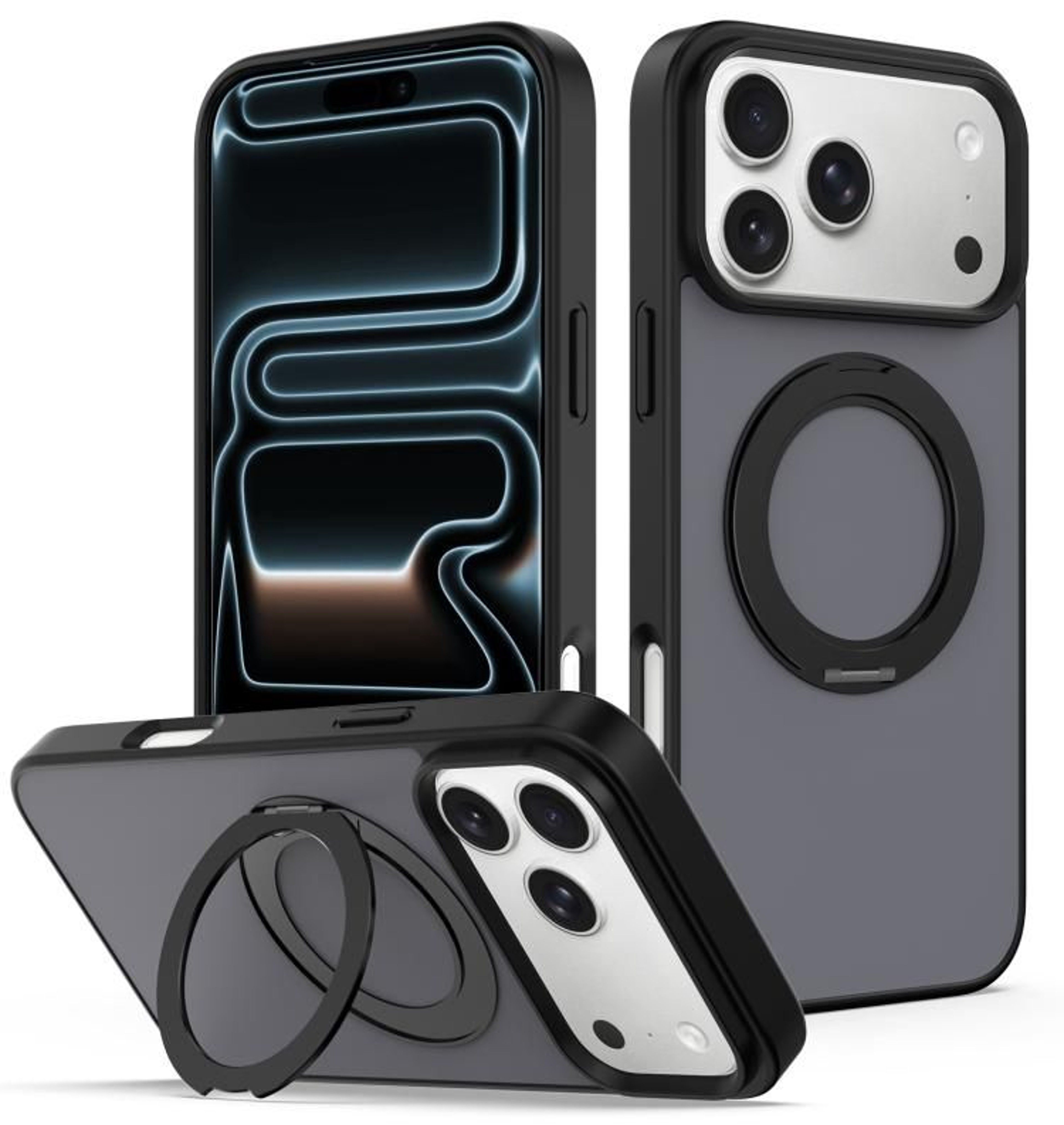 For IPhone 18 Pro Magnetic Case With 360 Rotating Kickstand And SoftTouch Protection 9