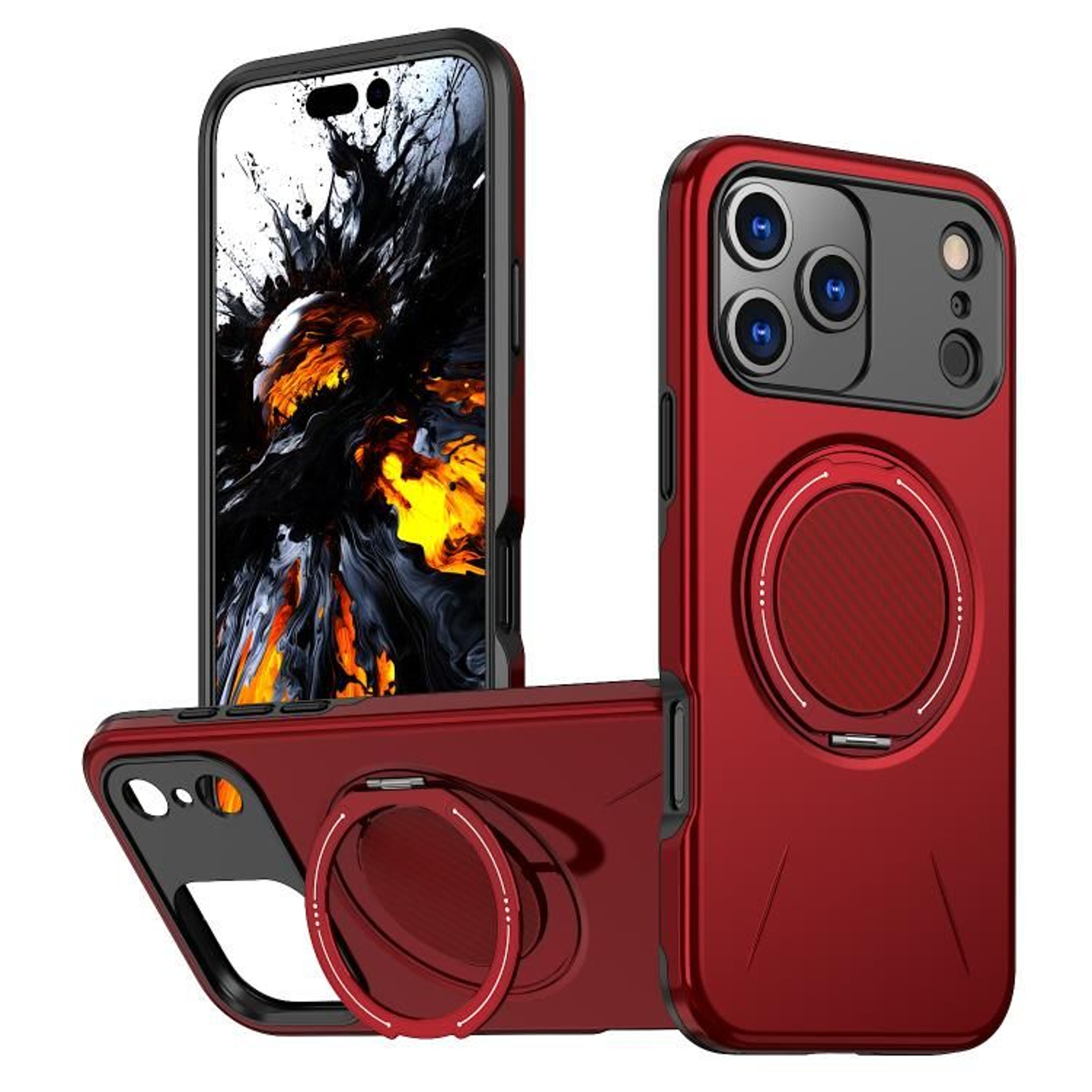 Kalebol IPhone 18 Pro MagSafe Case With 360Degree Rotating Stand And Shockproof TPU 8