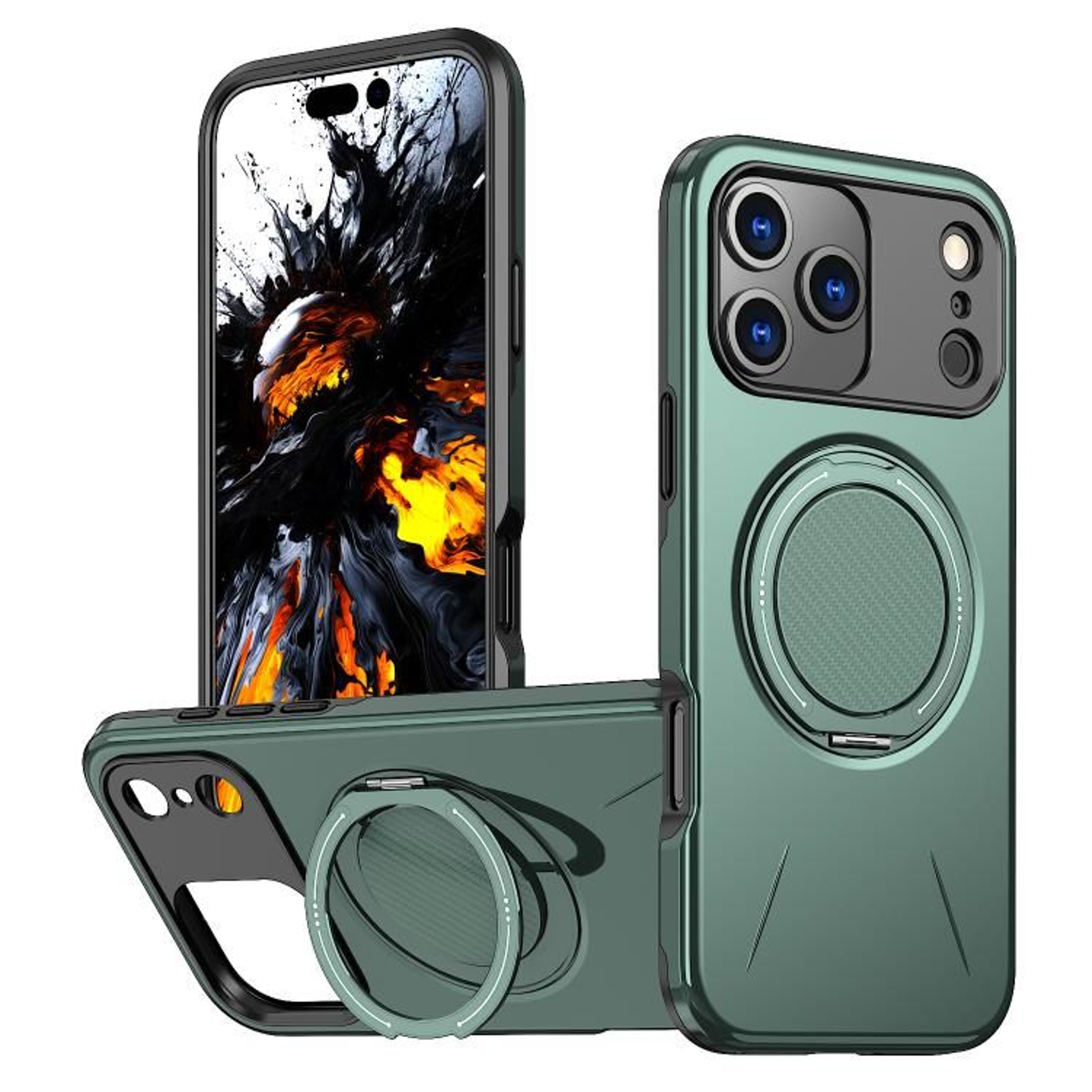 Kalebol IPhone 18 Pro MagSafe Case With 360Degree Rotating Stand And Shockproof TPU 10