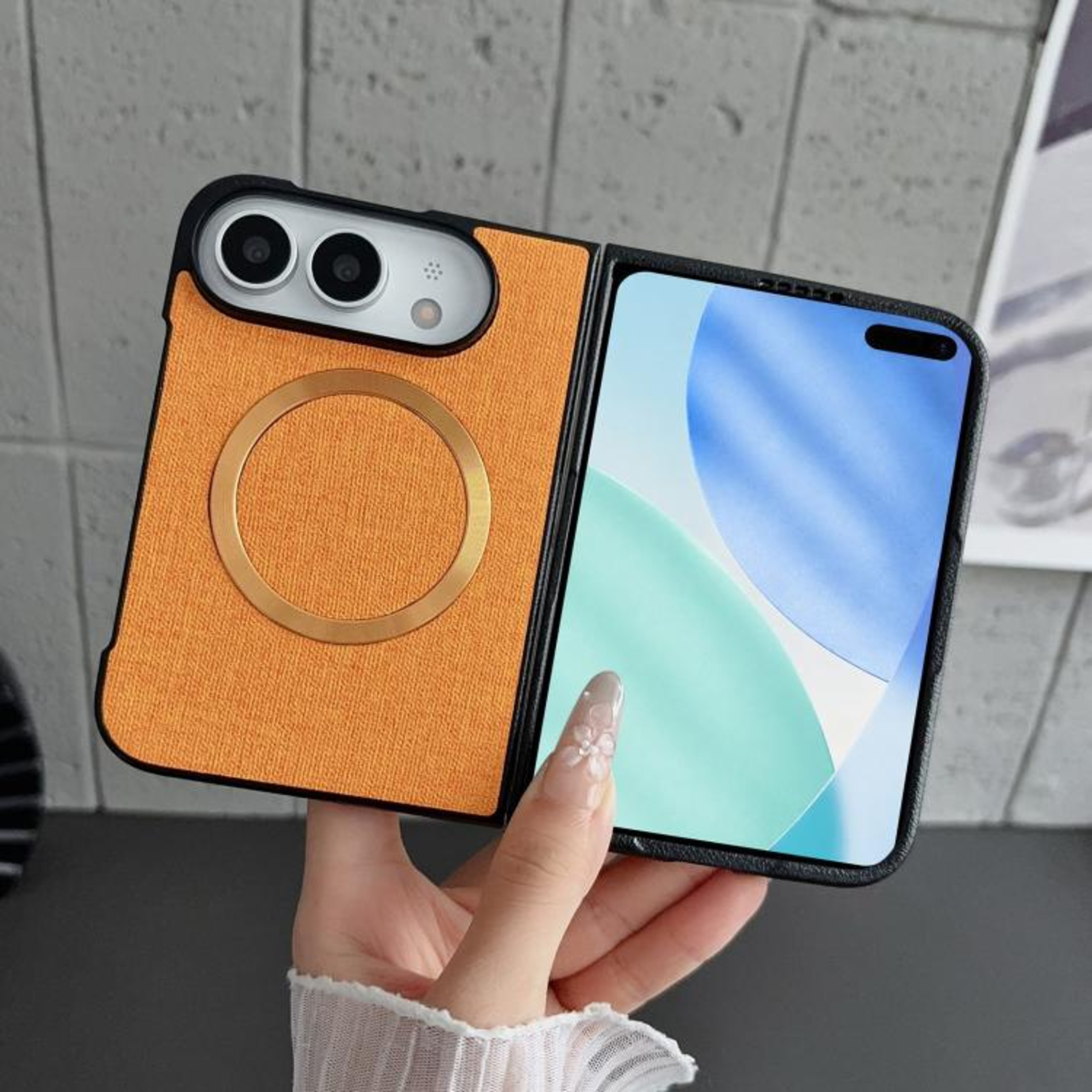 MagSafe Case For IPhone Duo With Cloth Texture And Magnetic Wireless Charging 6