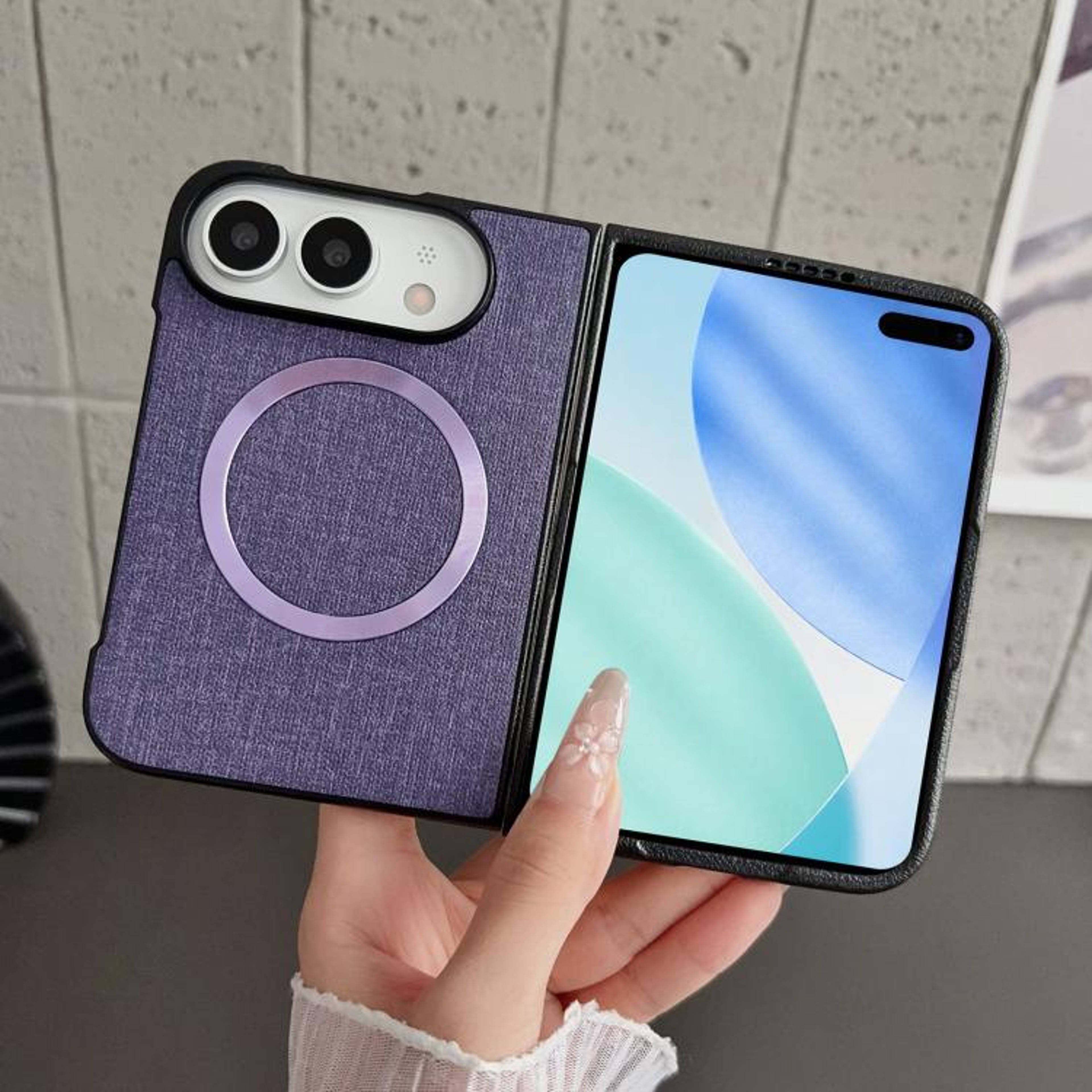 MagSafe Case For IPhone Duo With Cloth Texture And Magnetic Wireless Charging 7