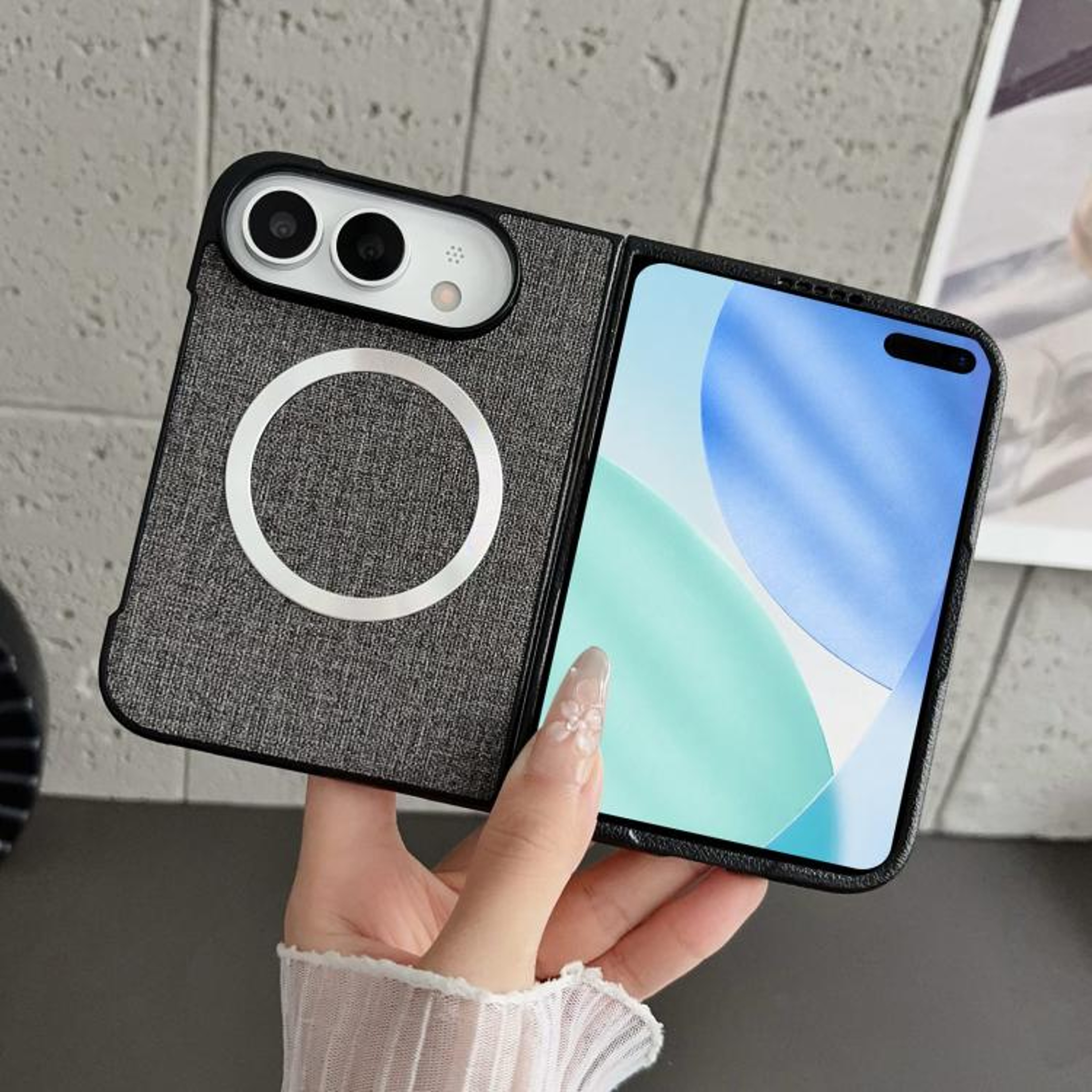MagSafe Case For IPhone Duo With Cloth Texture And Magnetic Wireless Charging 9