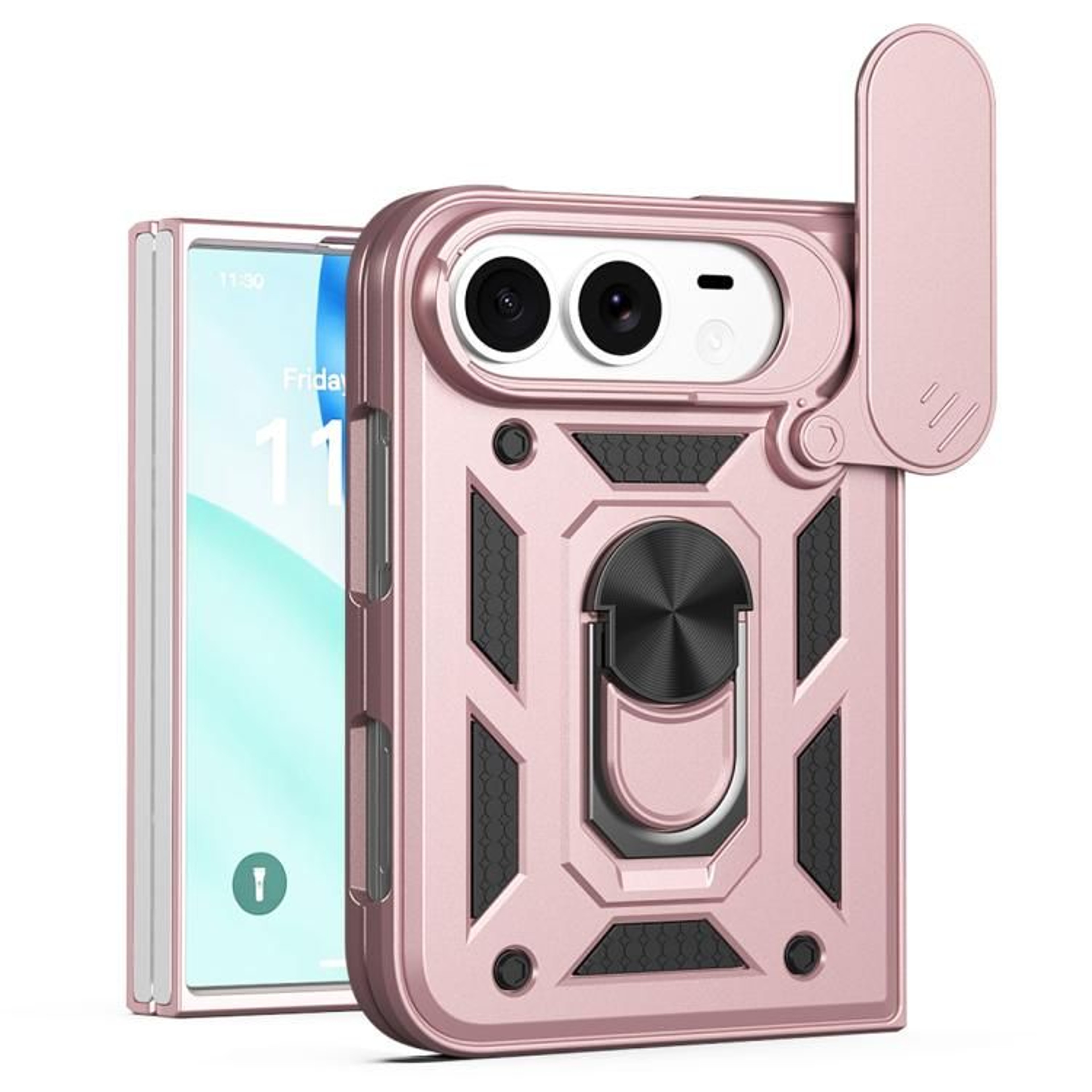 Duo Sliding Camera Cover Phone Case With Ring Stand And Magnetic Holder Compatibility 13
