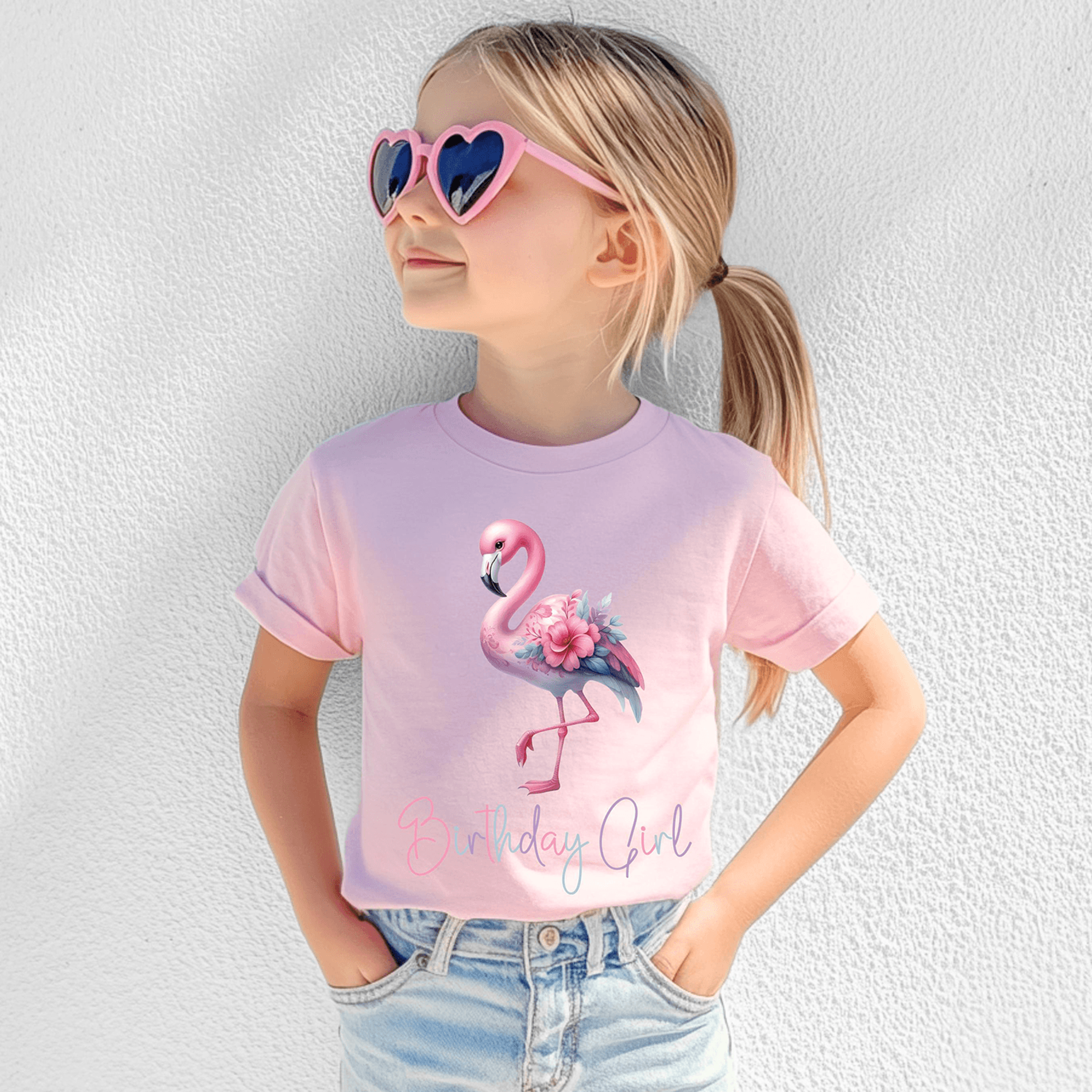 Flamingo Birthday Shirt Flamingo Theme Birthday Shirt Tropical Birthday Tee Birthday Girl Shirt Per 1