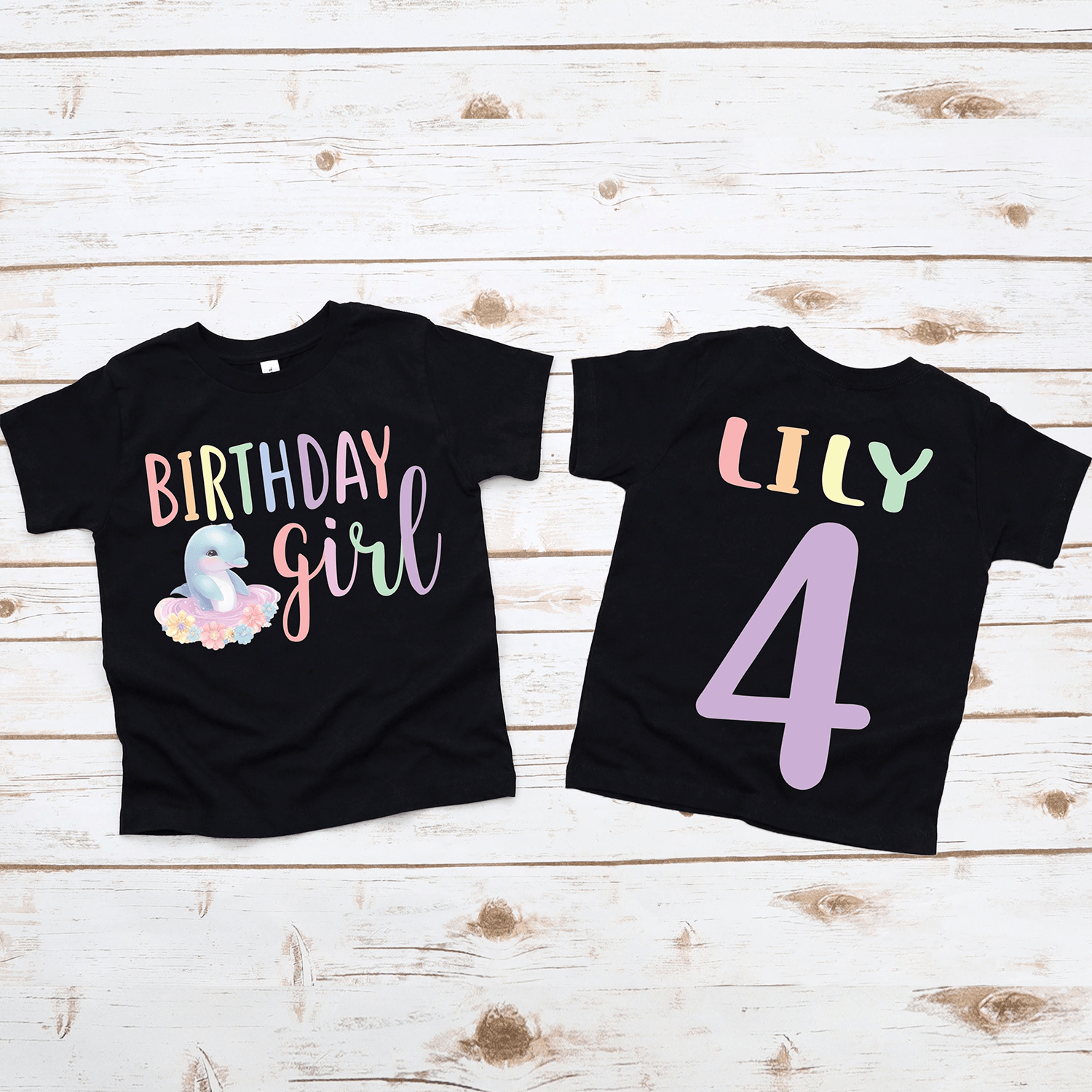 Dolphin Birthday Shirt Personalized Dolphin Birthday Girl Shirt Under The Sea Birthday Tee Ocean Th