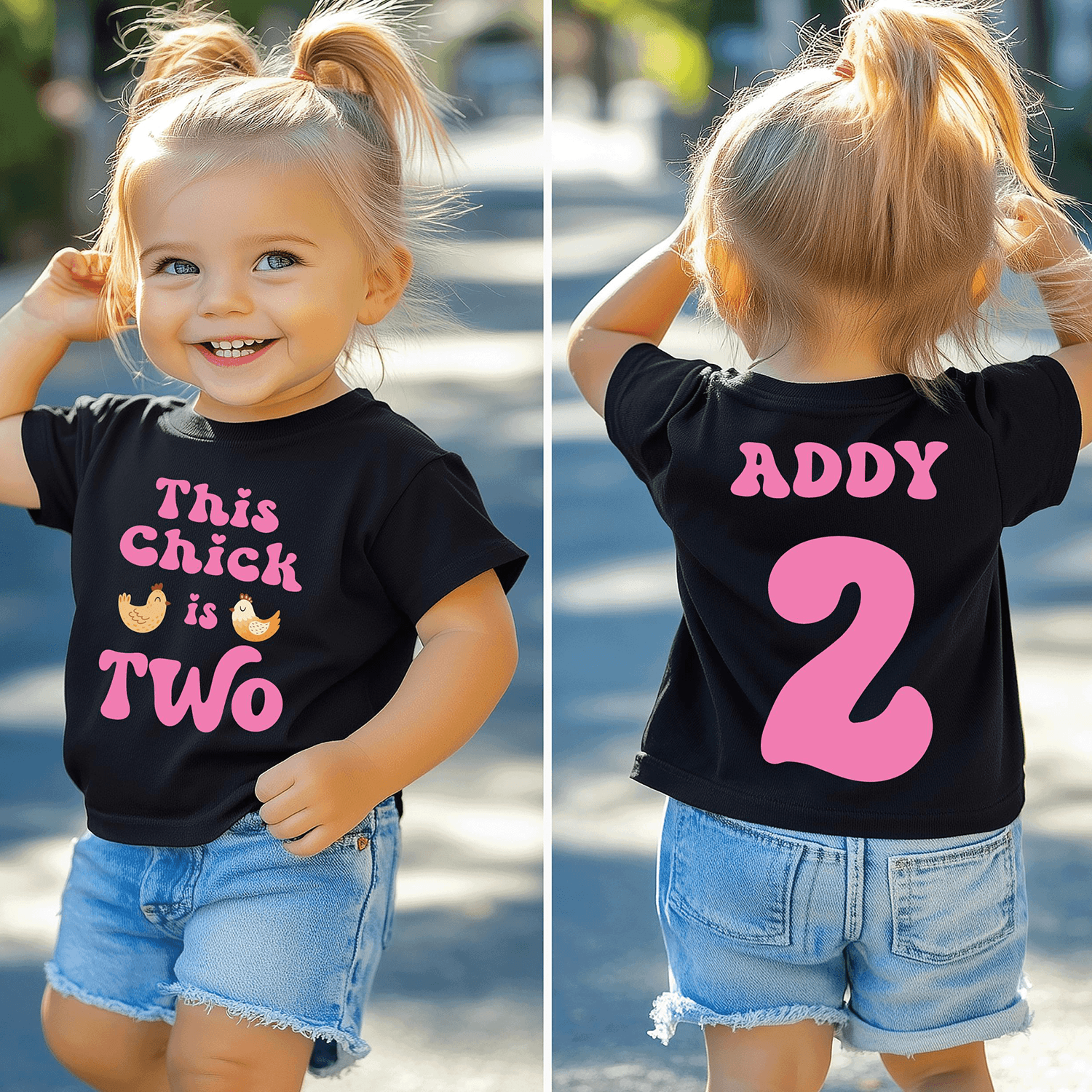 This Chick Is Two Birthday Shirt Personalized 2nd Birthday Chick Shirt Farm Birthday Tee Cute Chick 2
