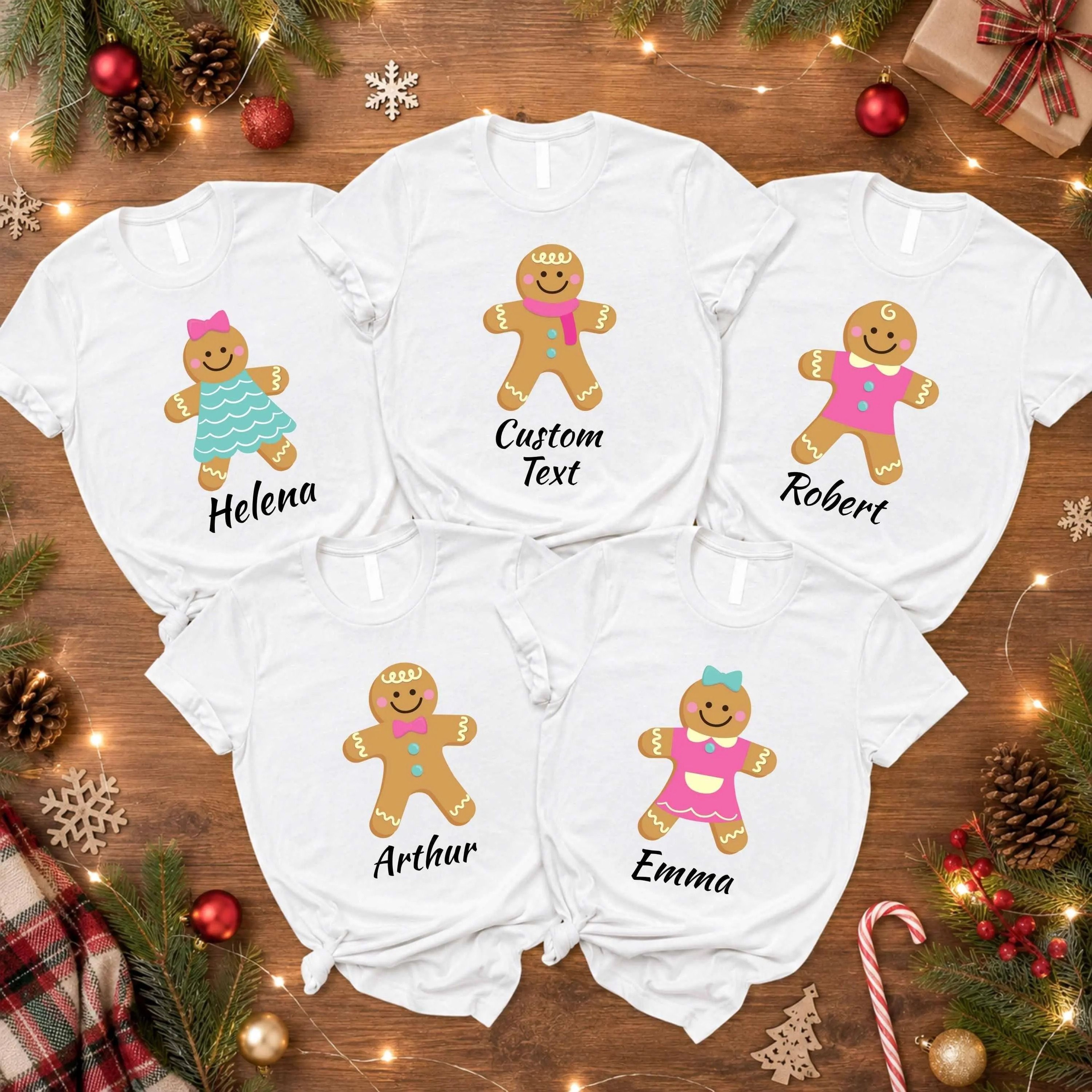 Personalized Gingerbread Family Shirts Custom Name Christmas Shirt Matching Family Christmas Tee Gi 4