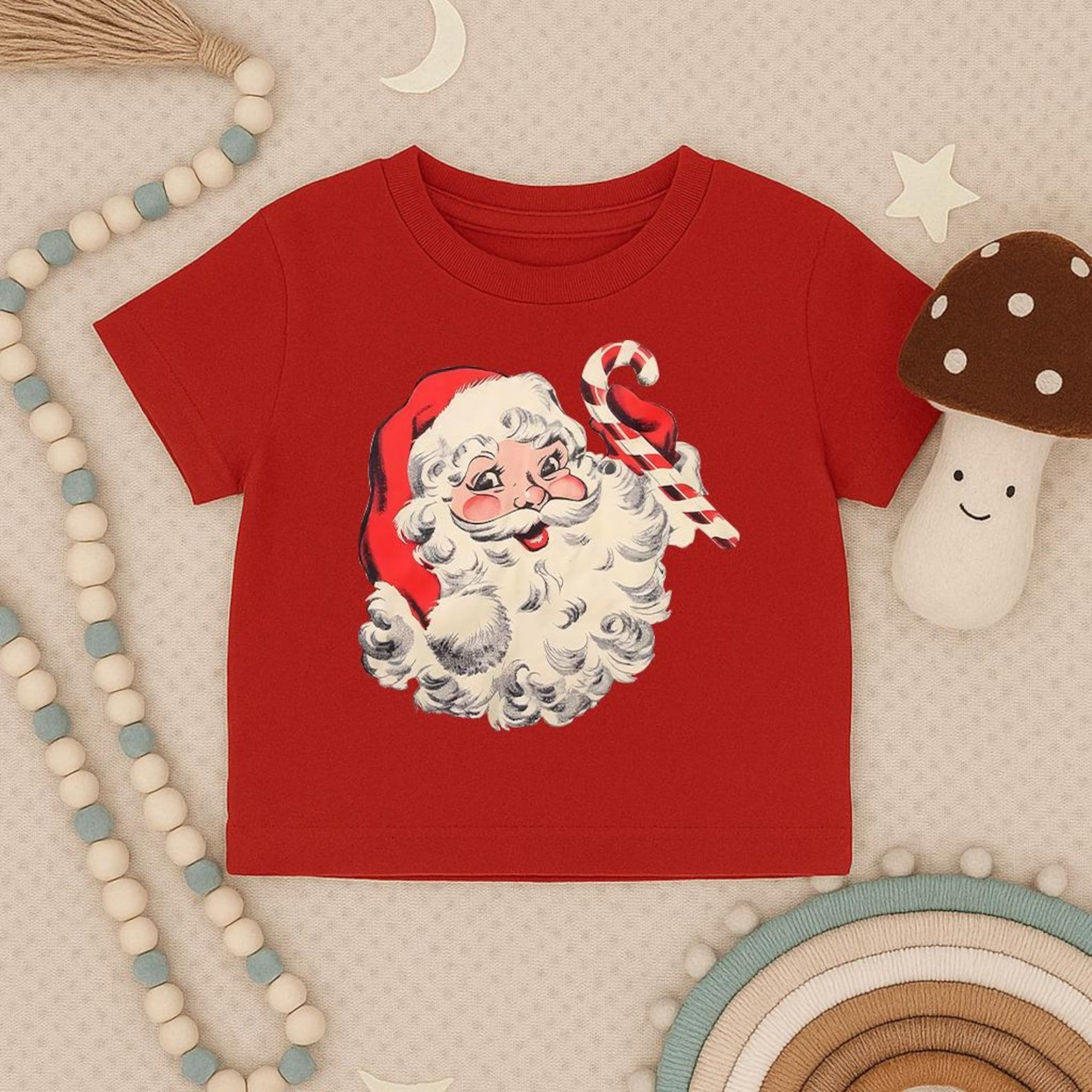 Vintage Santa Toddler Shirt Retro Christmas Kids Shirt Cute Santa Holiday Tee Christmas Outfit Gift 1