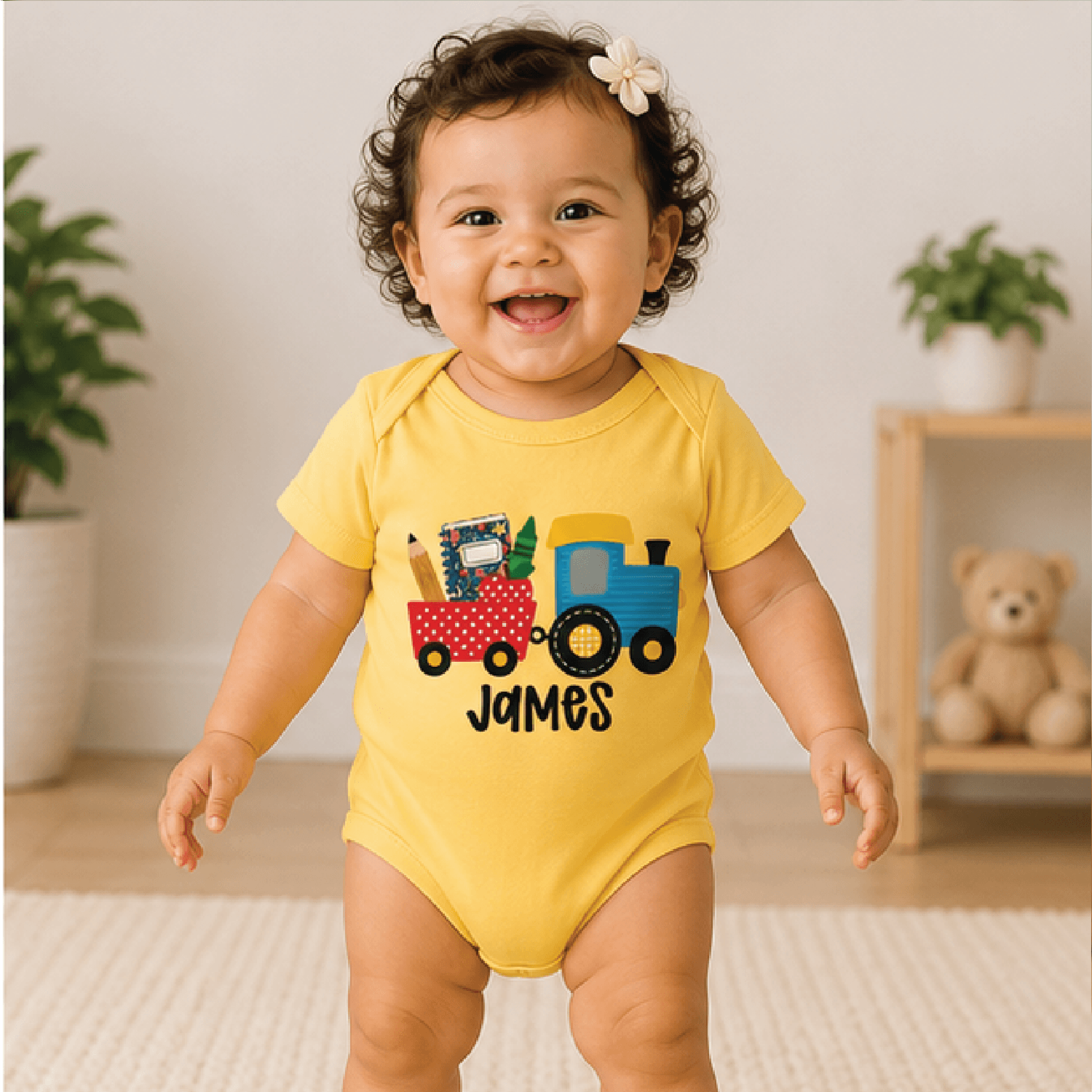 Personalized School Train Shirt Custom Name Toddler Tee Back To School Kids Shirt First Day Train L 1