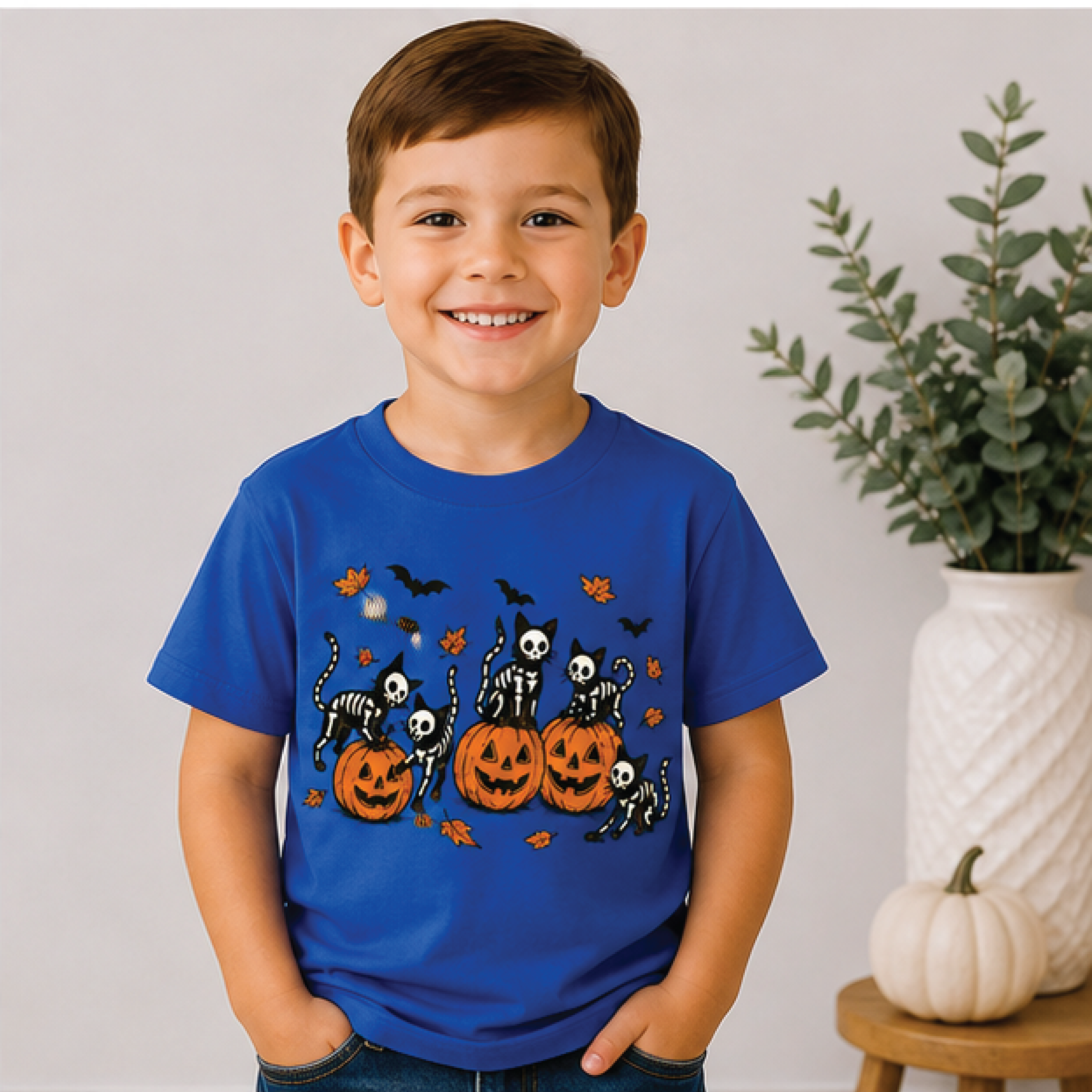 Black Cat Pumpkin Halloween Kids Shirt Spooky Kitty Toddler Tee Cute Pumpkin Cat Fall Shirt Trick O 3