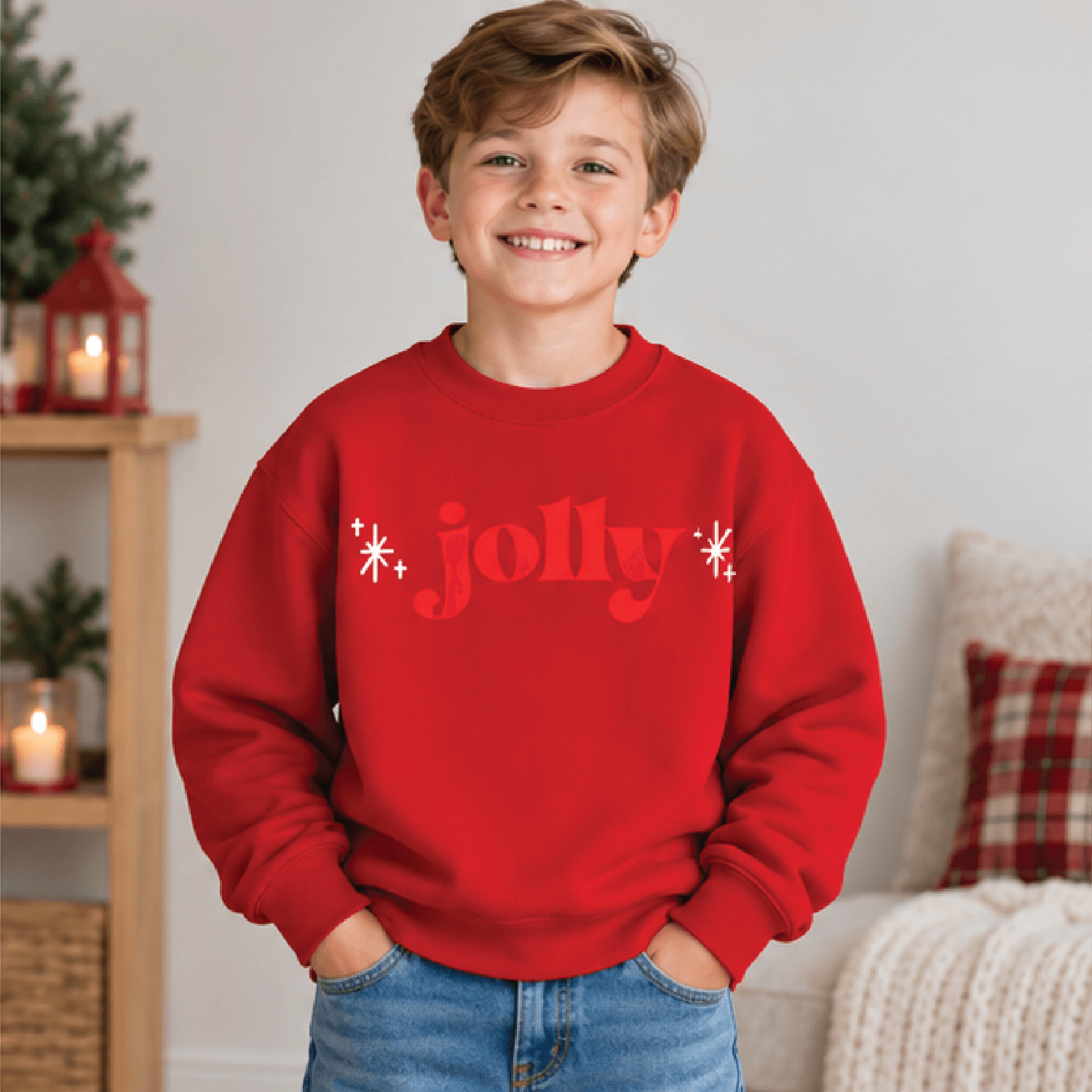 Pink Santa Christmas Sweatshirt Kids Retro Holiday Crewneck Youth Vintage Xmas Sweater Cute Festive