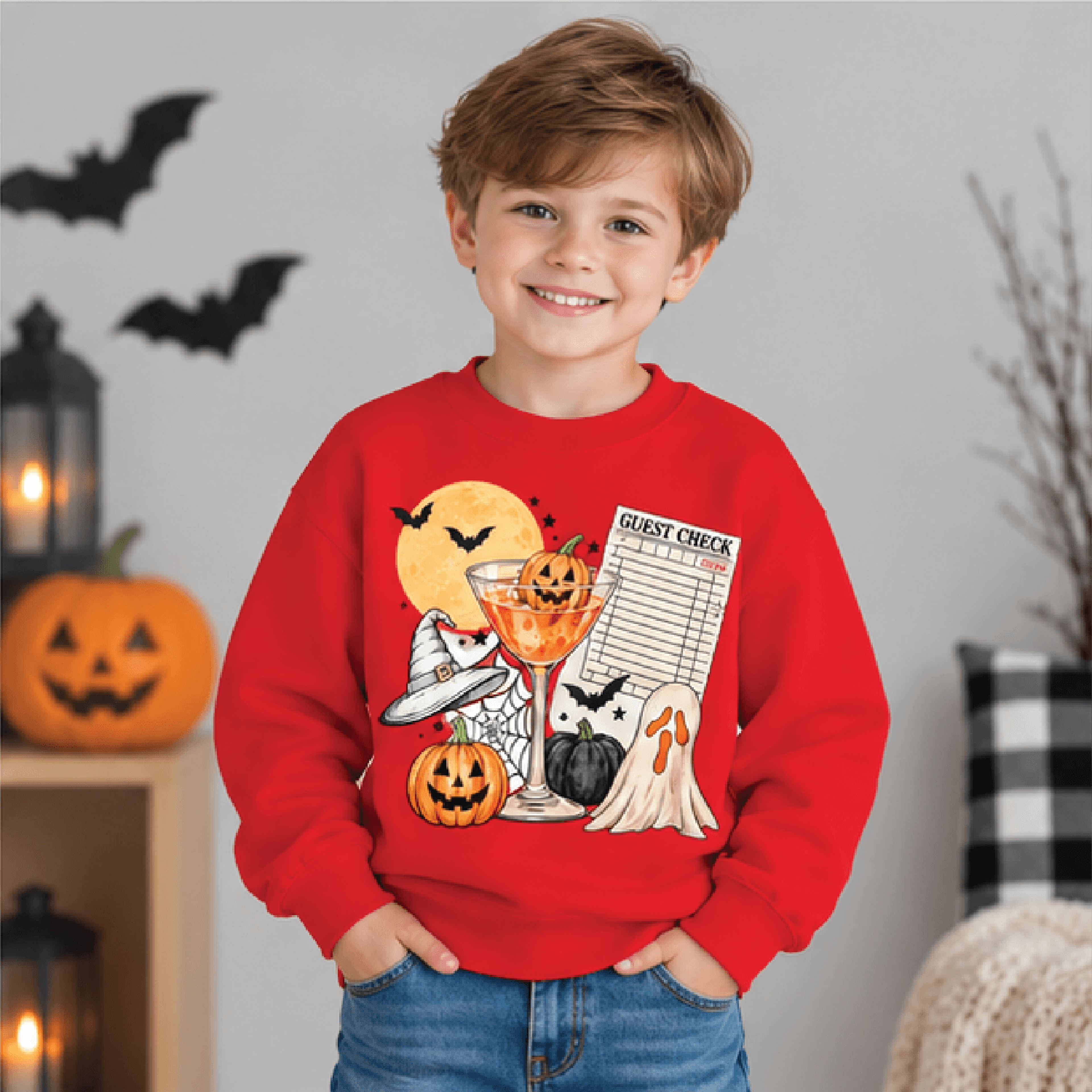Pick Your Poison Halloween Sweatshirt Kids Spooky Crewneck Youth Potion Bottle Sweater Retro Witchy 3