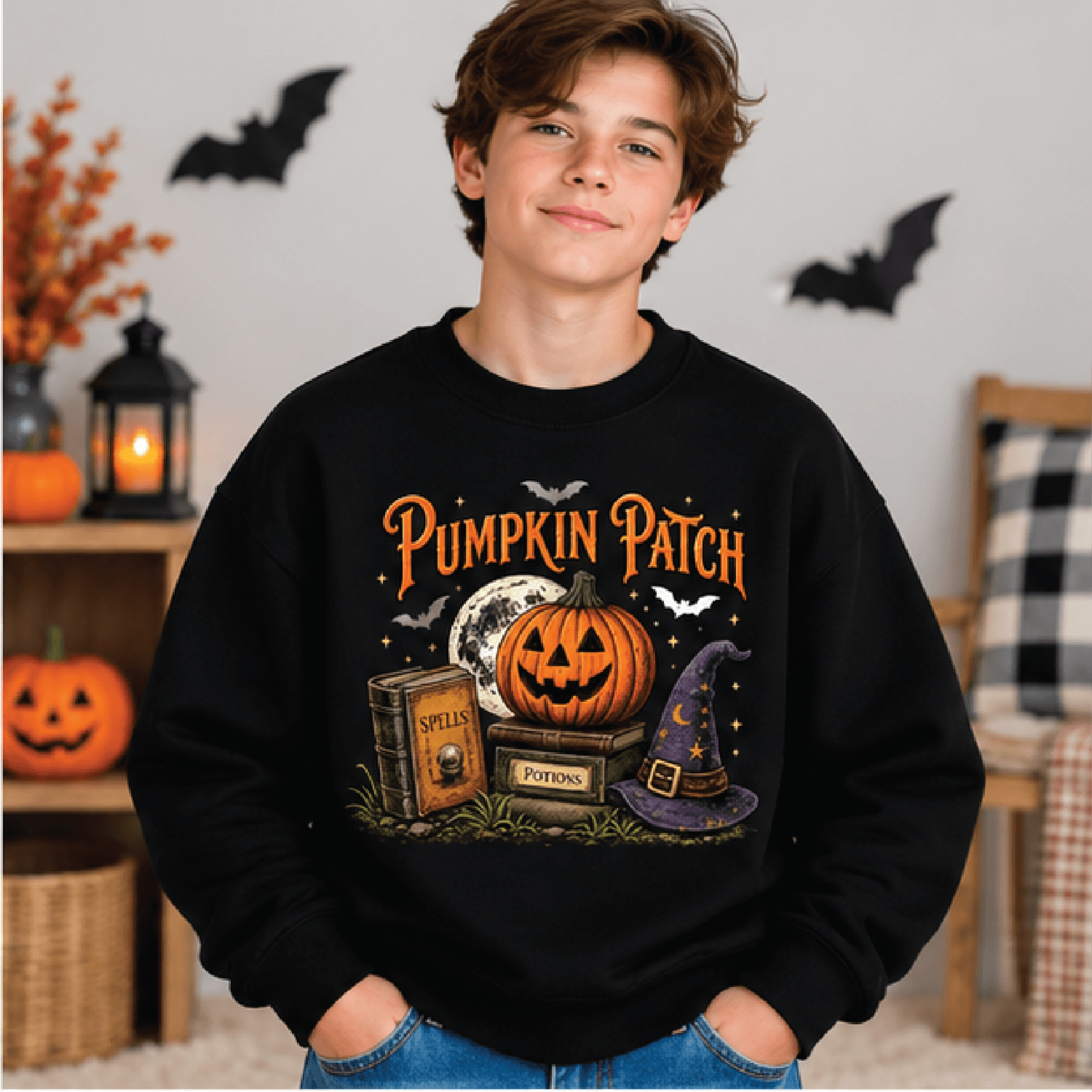 Pumpkin Patch Halloween Sweatshirt Kids Youth Unisex Jack O Lantern Crewneck Cute Fall Pumpkin Swea 1