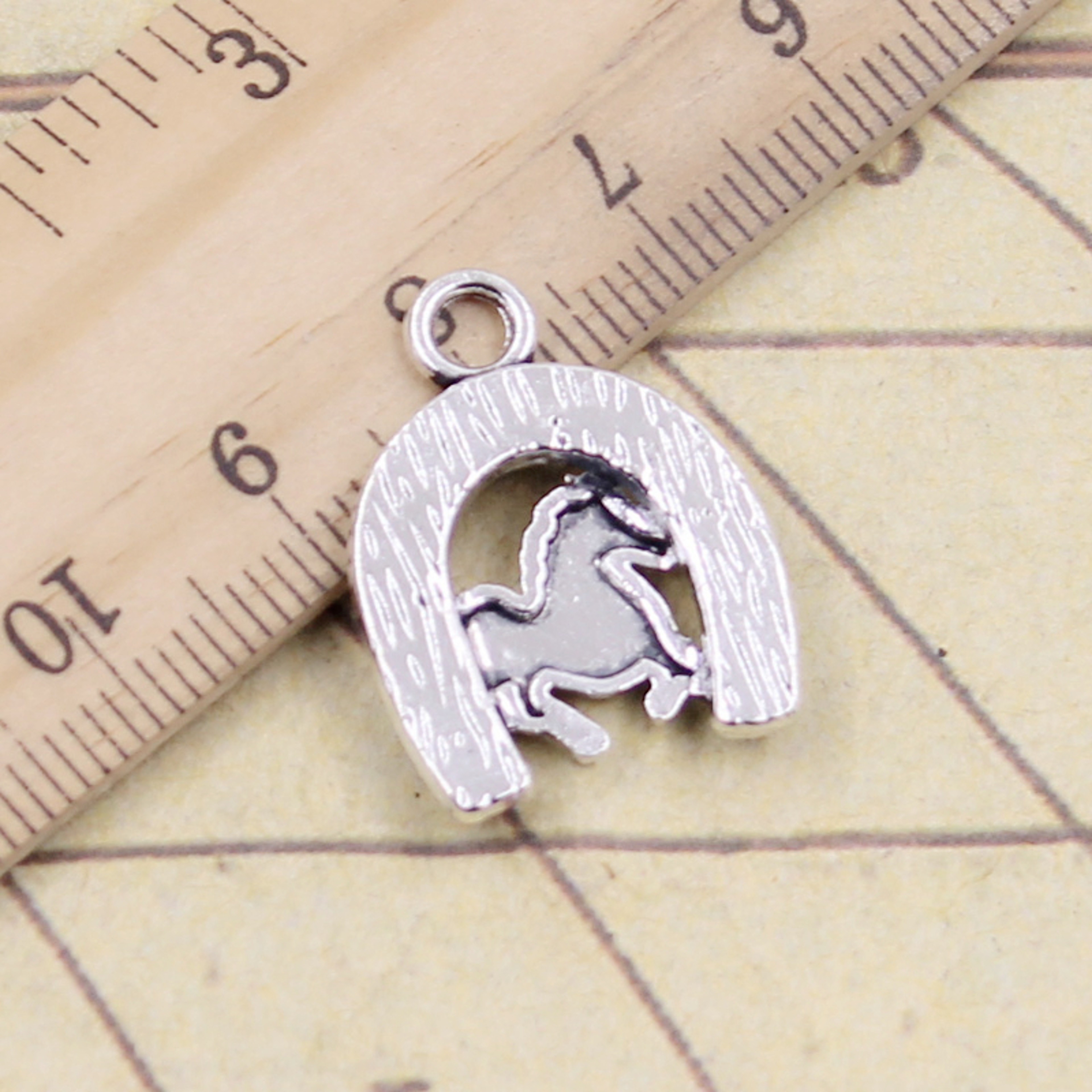 Antique Charms Horse Horseshoe Tibetan Silver Pendants for DIY Handmade Craft & Jewelry Making – view 2
