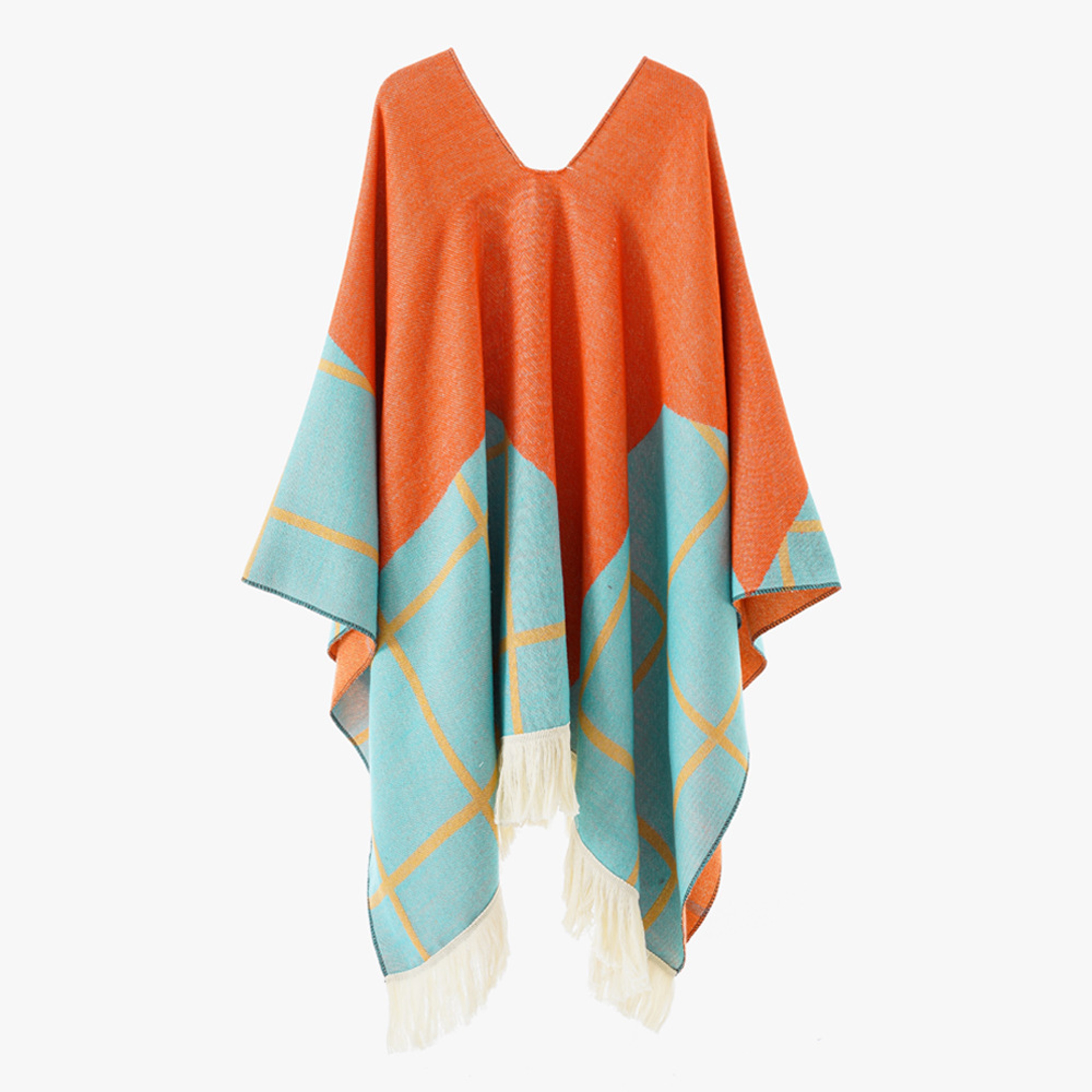 Unisex Cool Fashion Cowboy West Style Pullover Cape Soft Acrylic Cashmere Poncho Long Wrap Cloak Ov 8