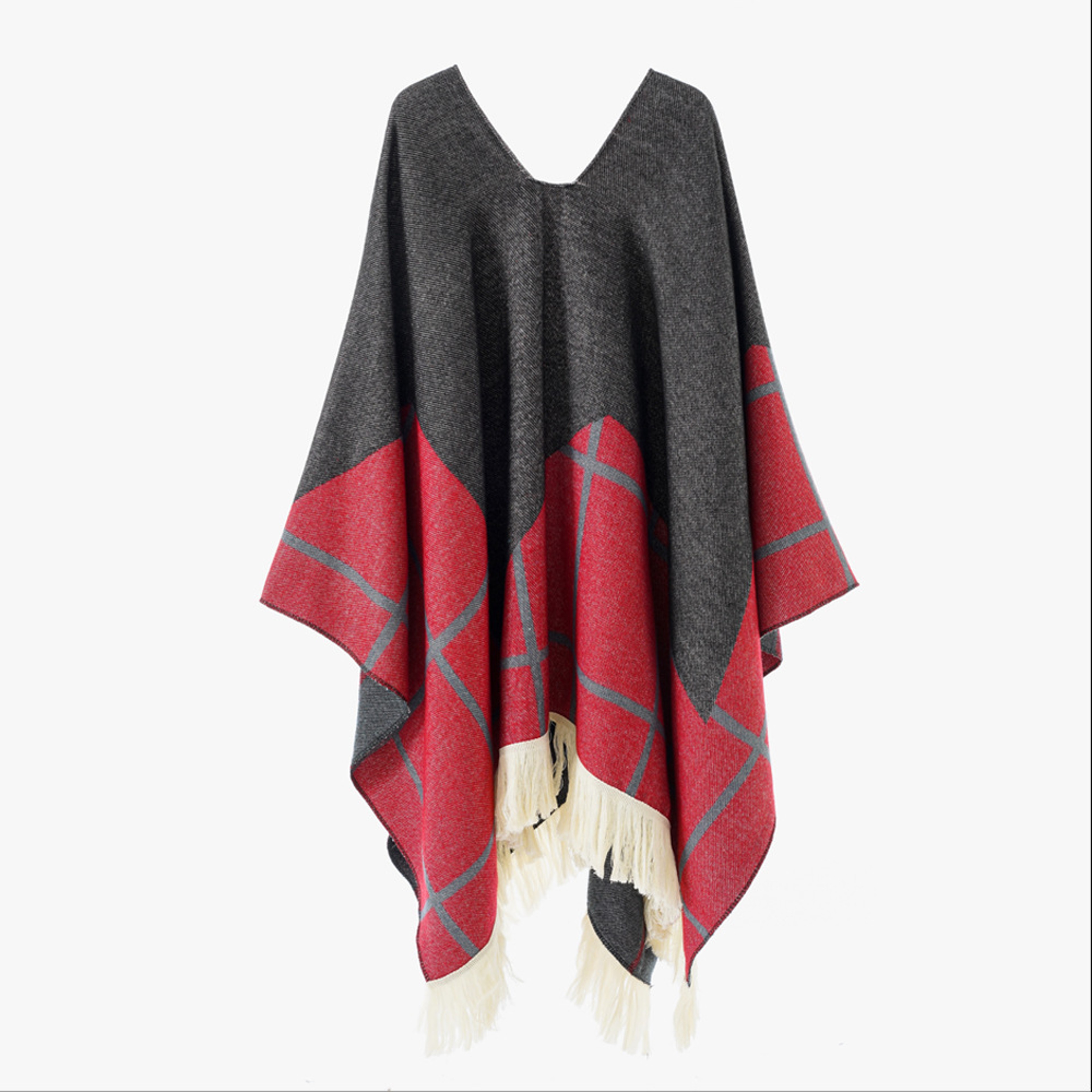 Unisex Cool Fashion Cowboy West Style Pullover Cape Soft Acrylic Cashmere Poncho Long Wrap Cloak Ov 15