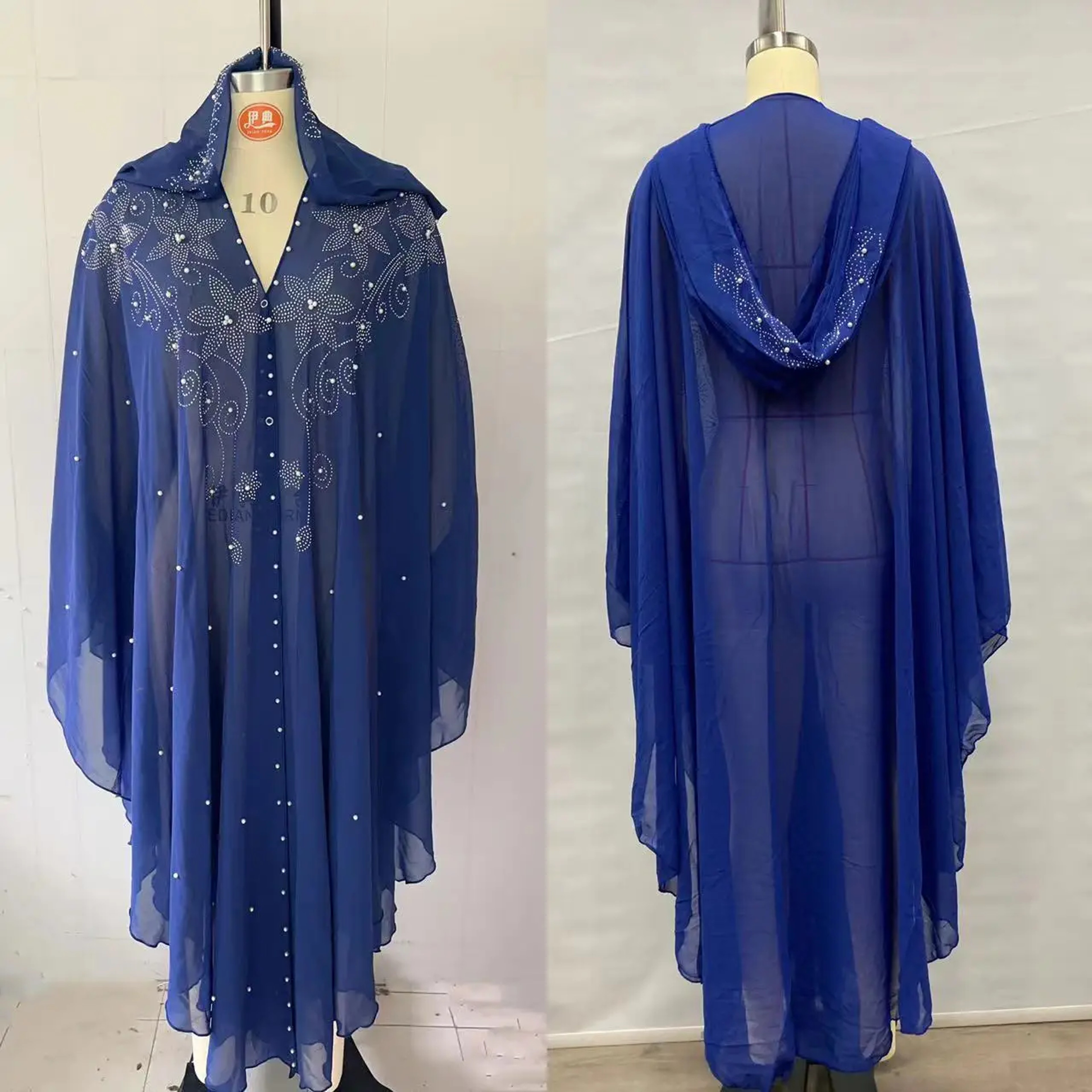 Vintage Thin Hooded Cloak Women Clothing Cape Dress Fashion Ponchos Coats  Jackets With Bling Diamo 7