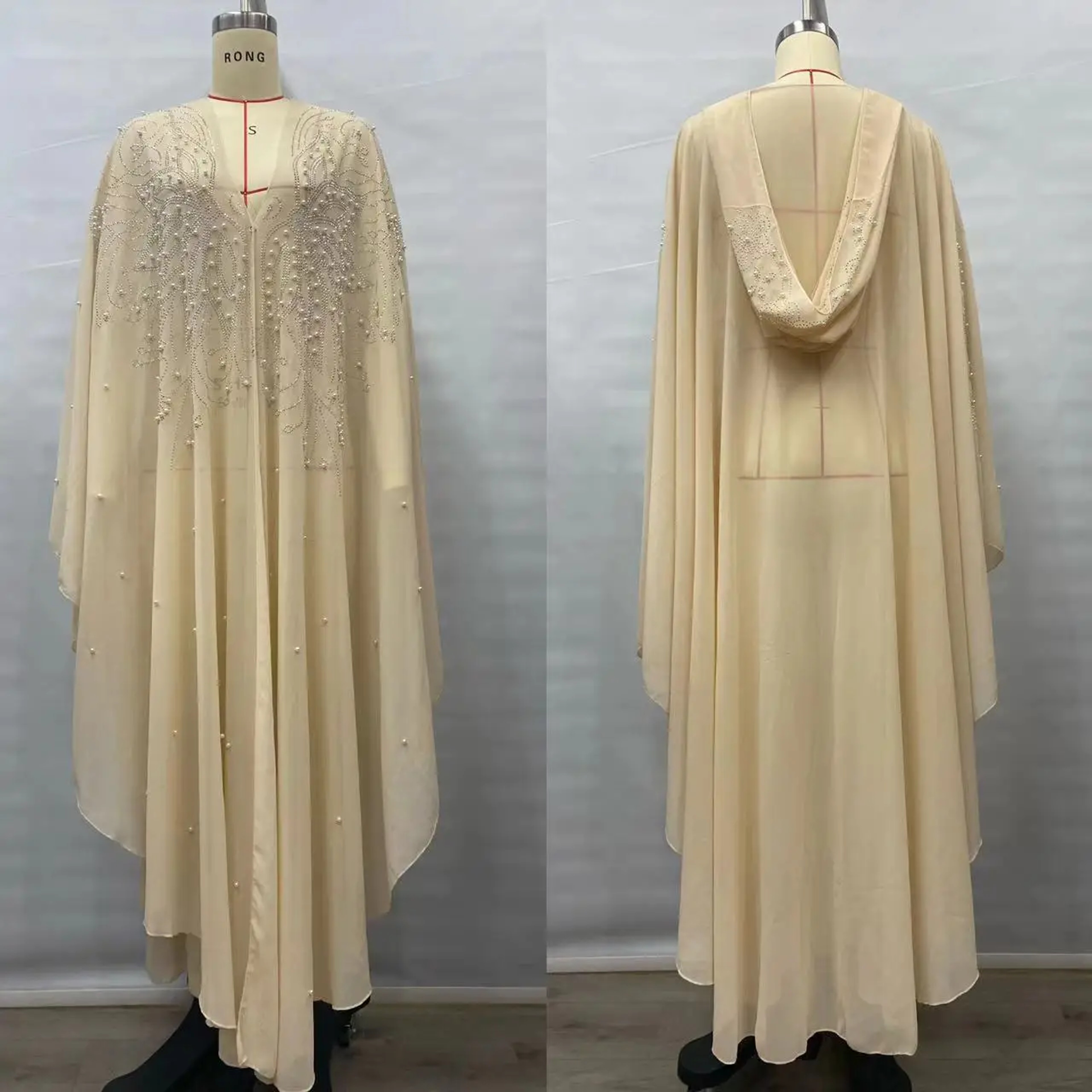 Vintage Thin Hooded Cloak Women Clothing Cape Dress Fashion Ponchos Coats  Jackets With Bling Diamo 13