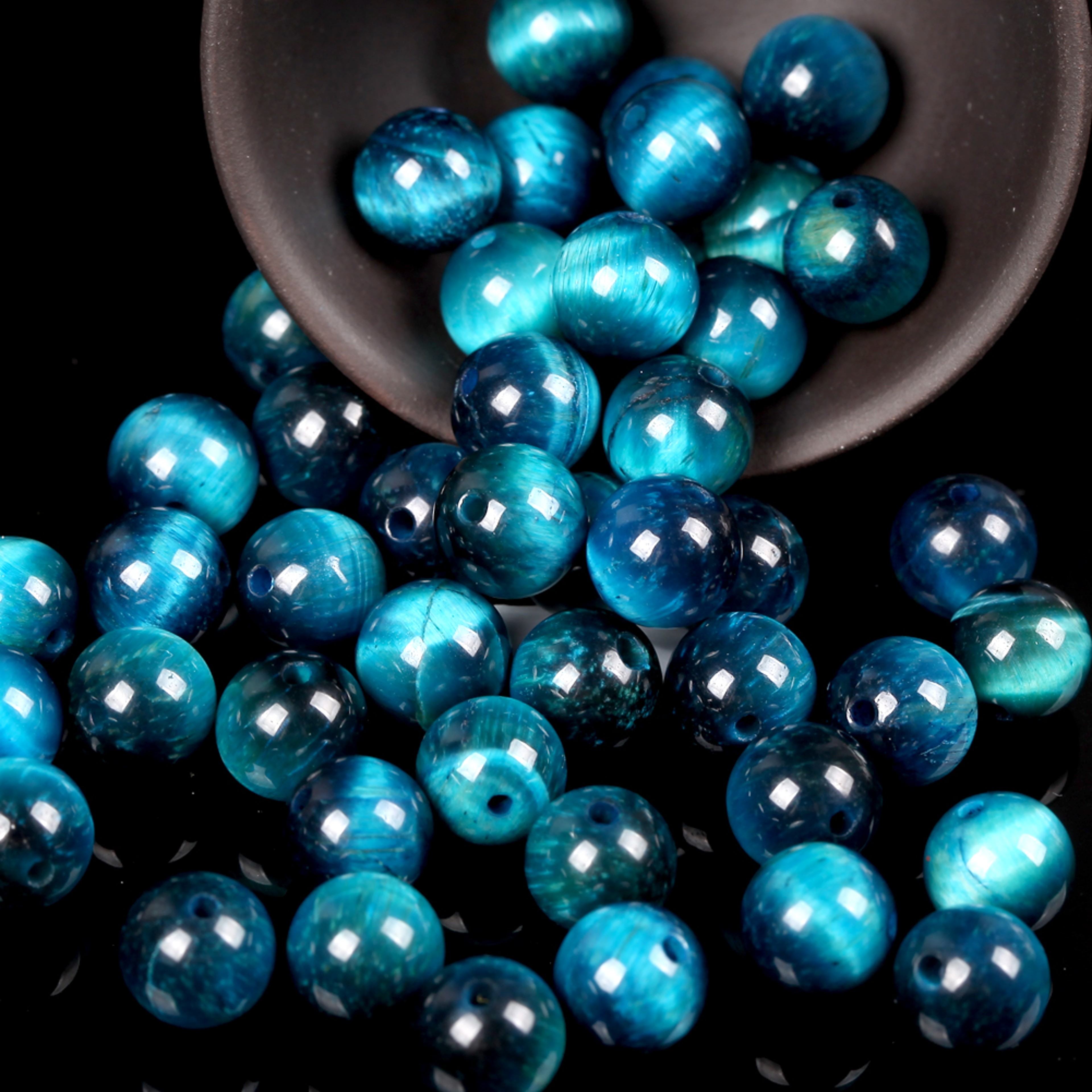 Natural Round Tiger Eye Amazonite Lava Turquoises Agates Jaspers Garnet Spacer Loose Stone Beads for Handmade Bracelets – view 37