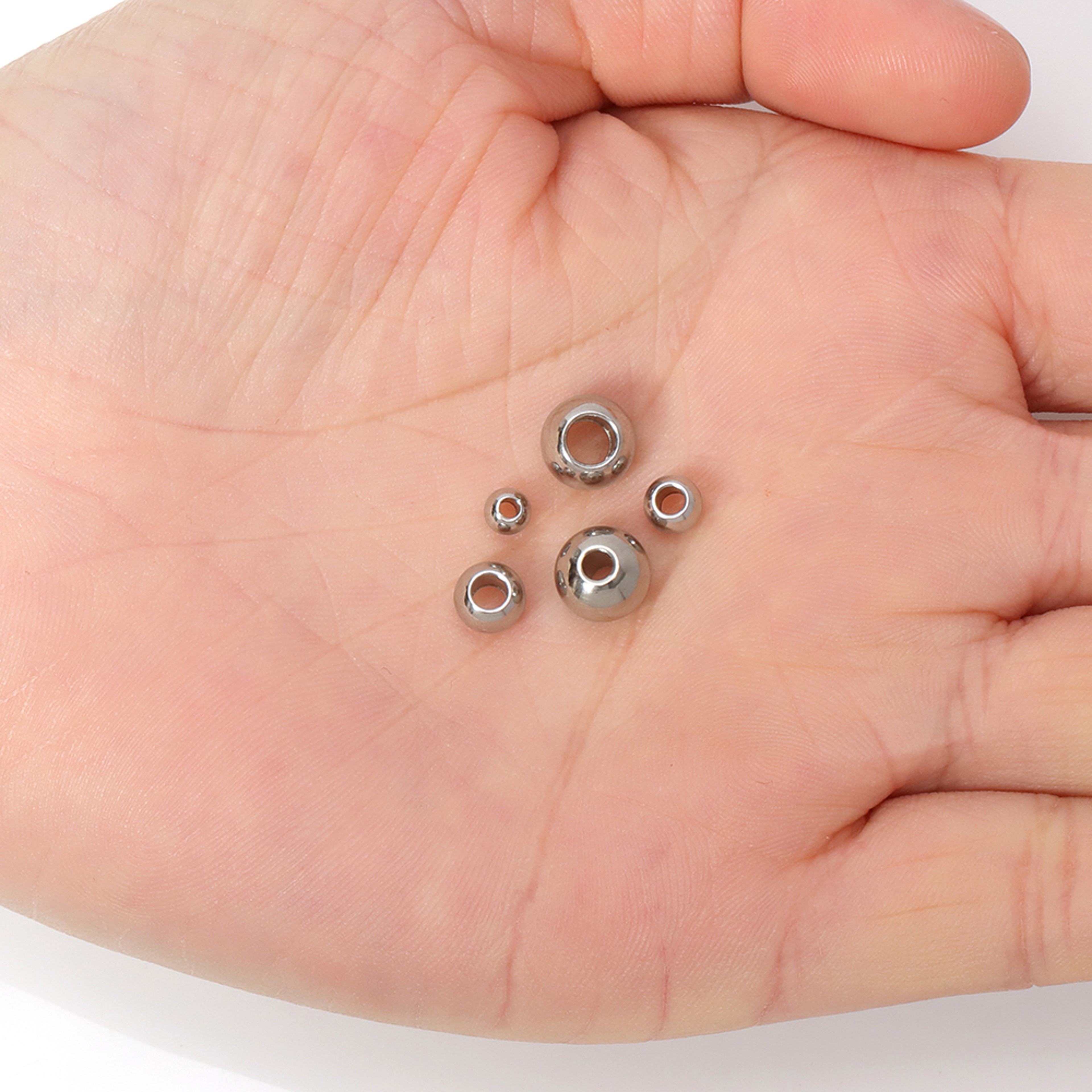 Gold Color Stainless Steel Spacer Beads Charms Loose Beads, Durable Metal Beads for DIY Jewelry, Bracelets & Necklaces – view 3