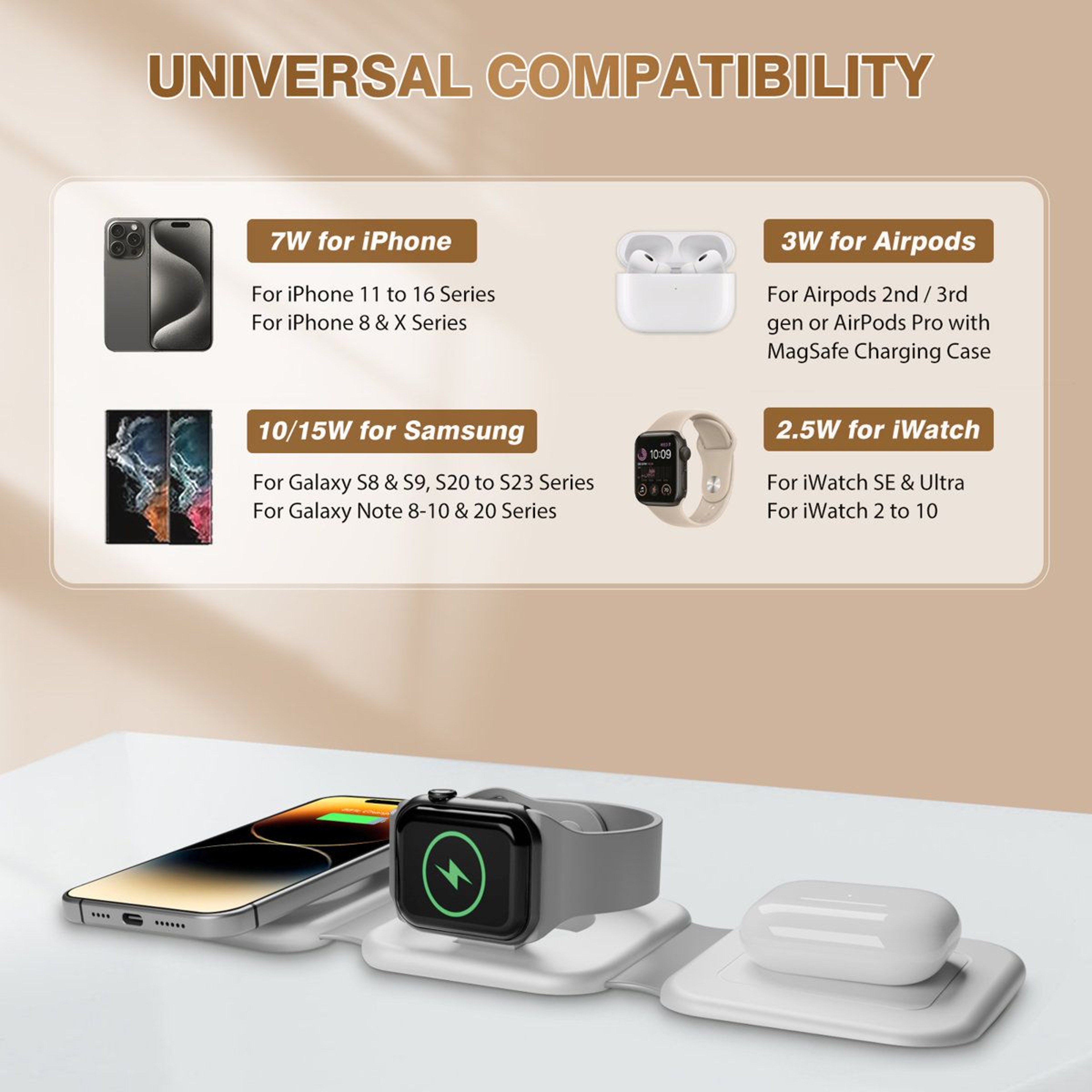 Magnetic 3 In 1 Wireless Charging Station For Apple Devices 2