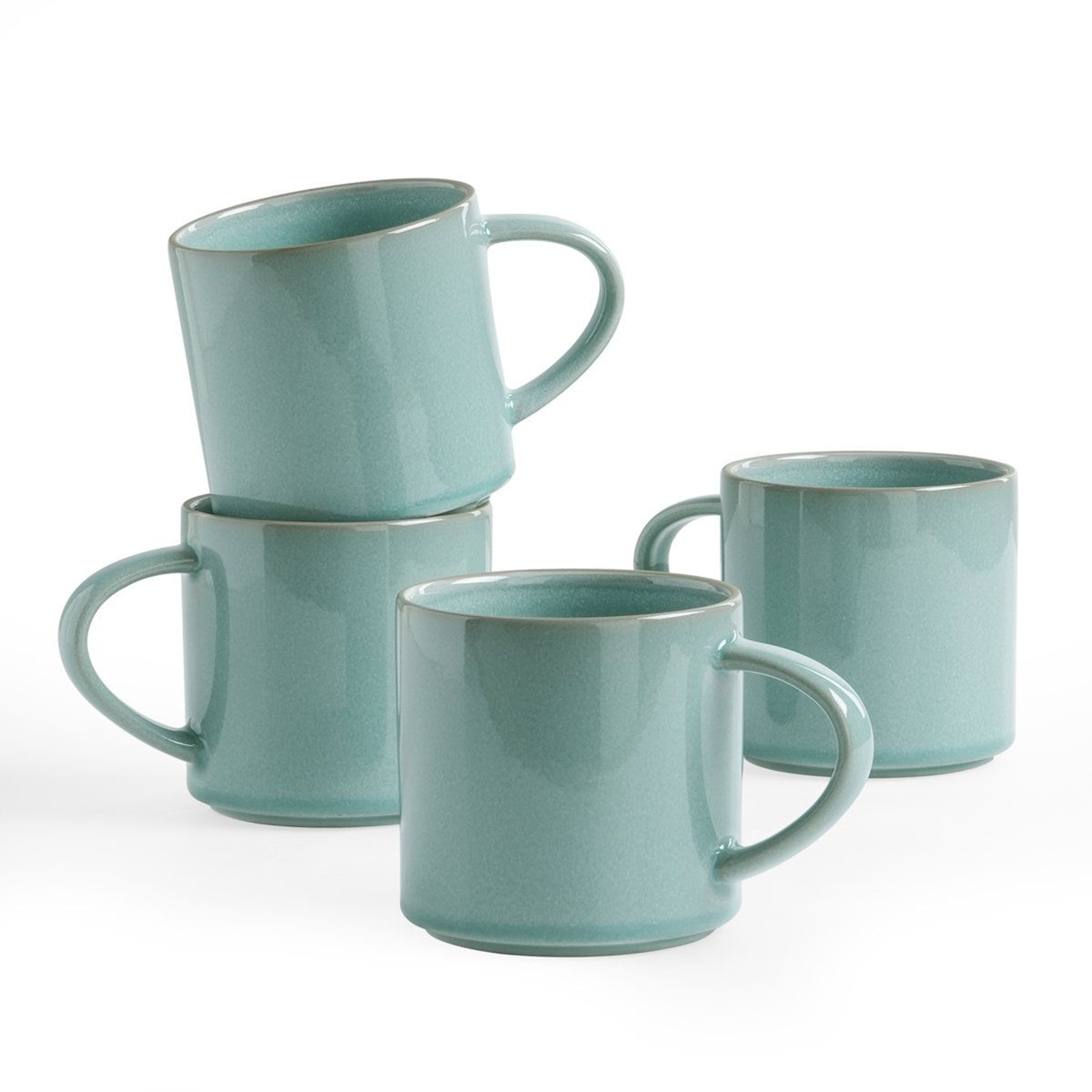 Artisan 14 Oz Stoneware Coffee Mug Set Of 4 With Reactive Glaze 1
