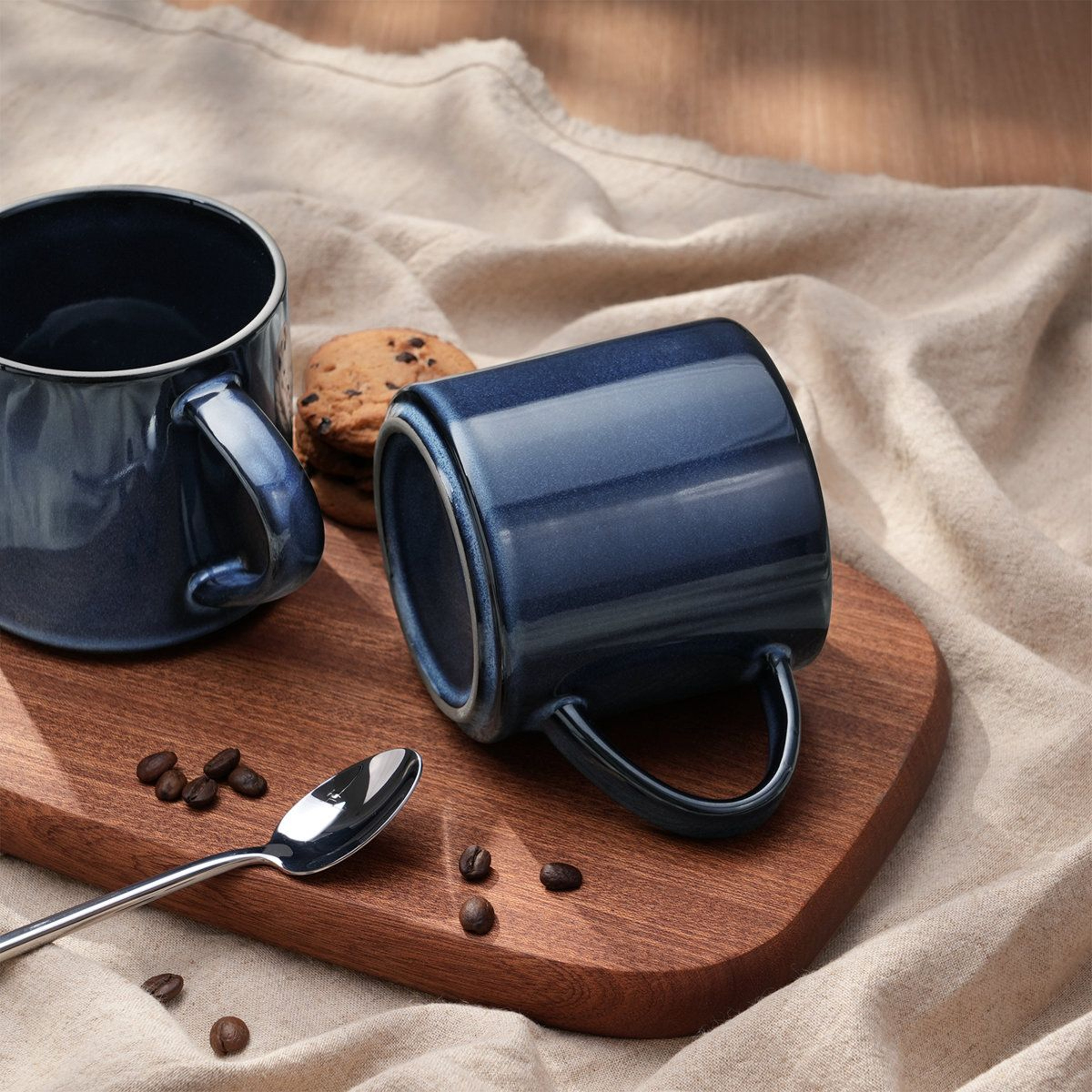 Artisan 14 Oz Stoneware Coffee Mug Set Of 4 With Reactive Glaze 13