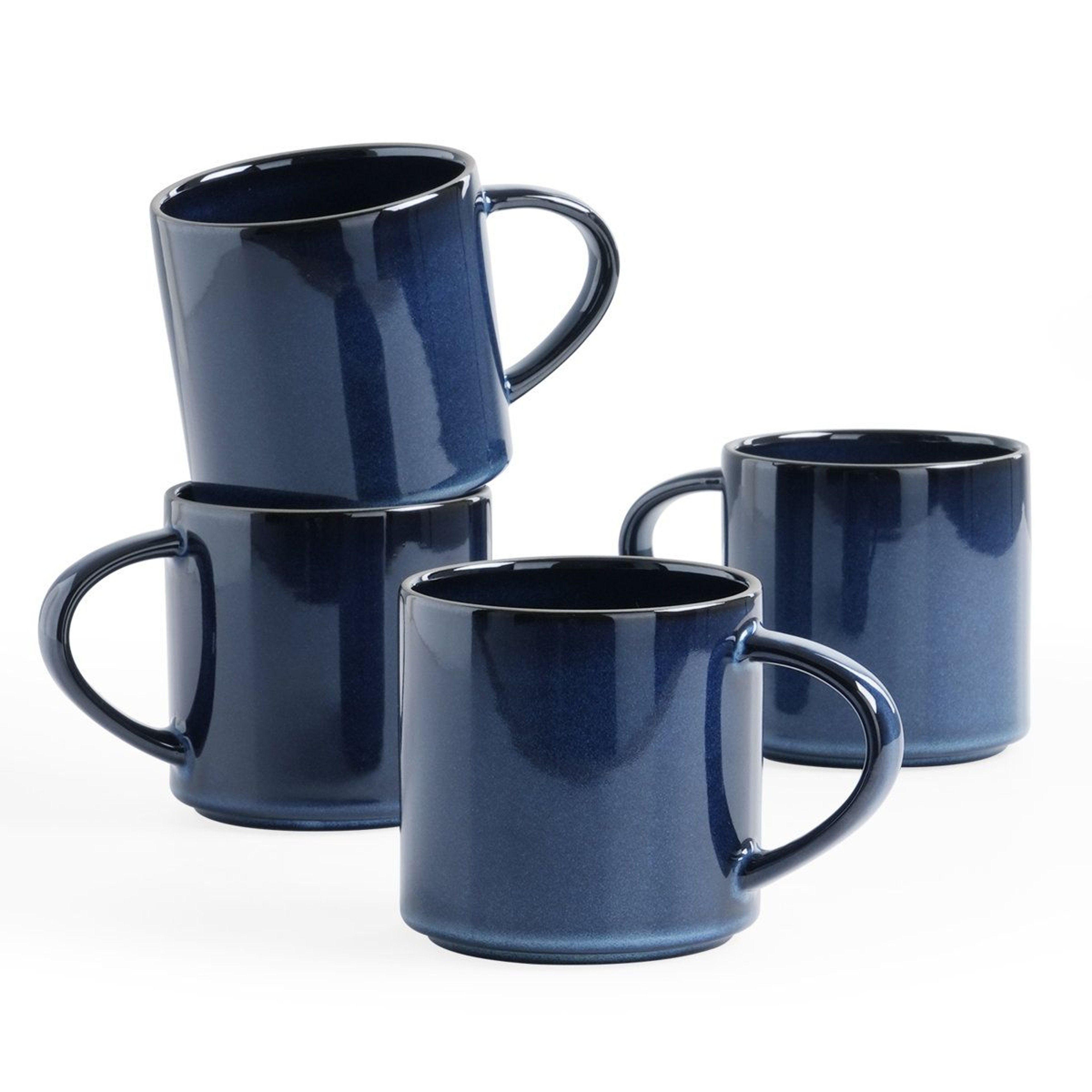 Artisan 14 Oz Stoneware Coffee Mug Set Of 4 With Reactive Glaze 11