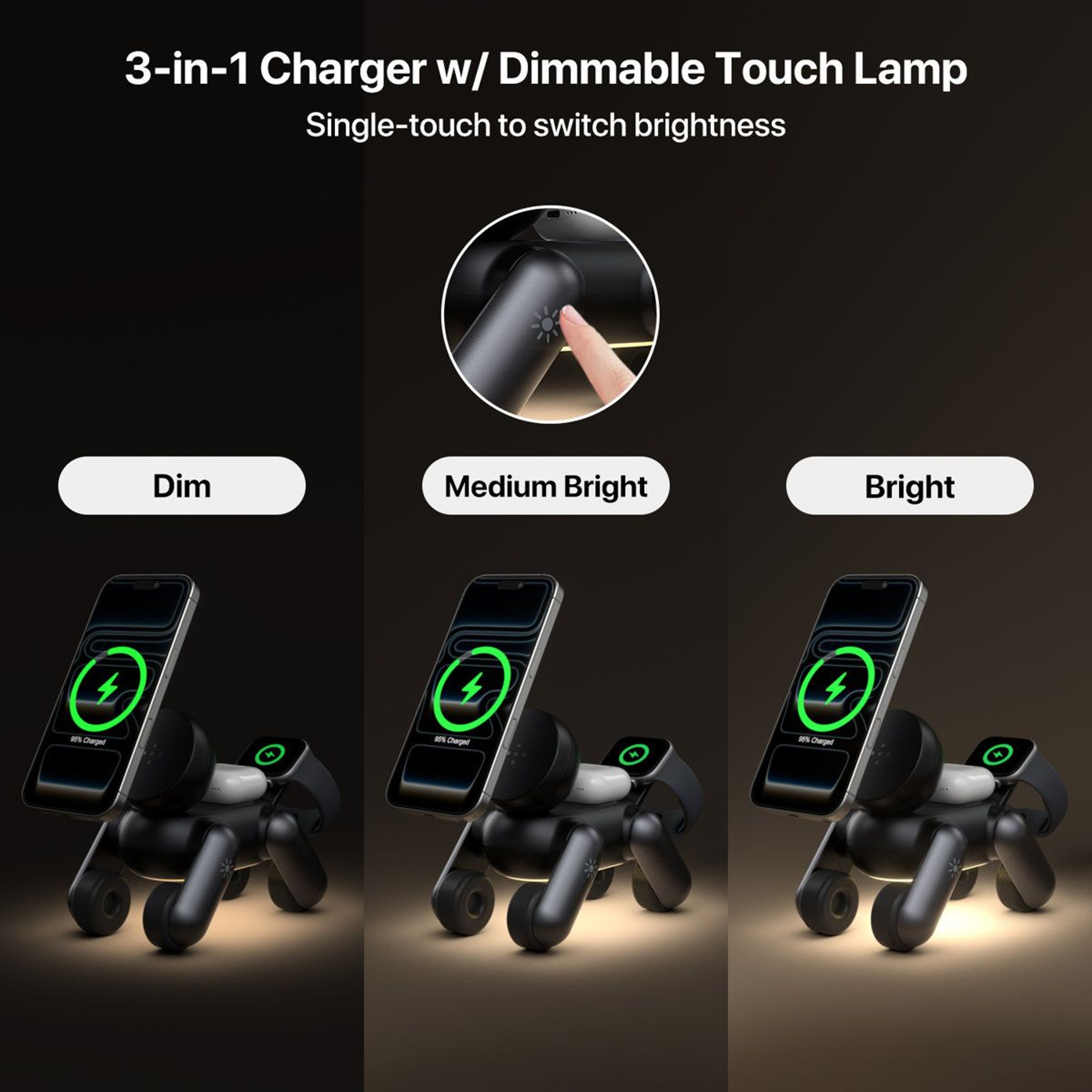 Waloo Puppy 3in1 Wireless Charging Station For IPhone Apple Watch And AirPods 2