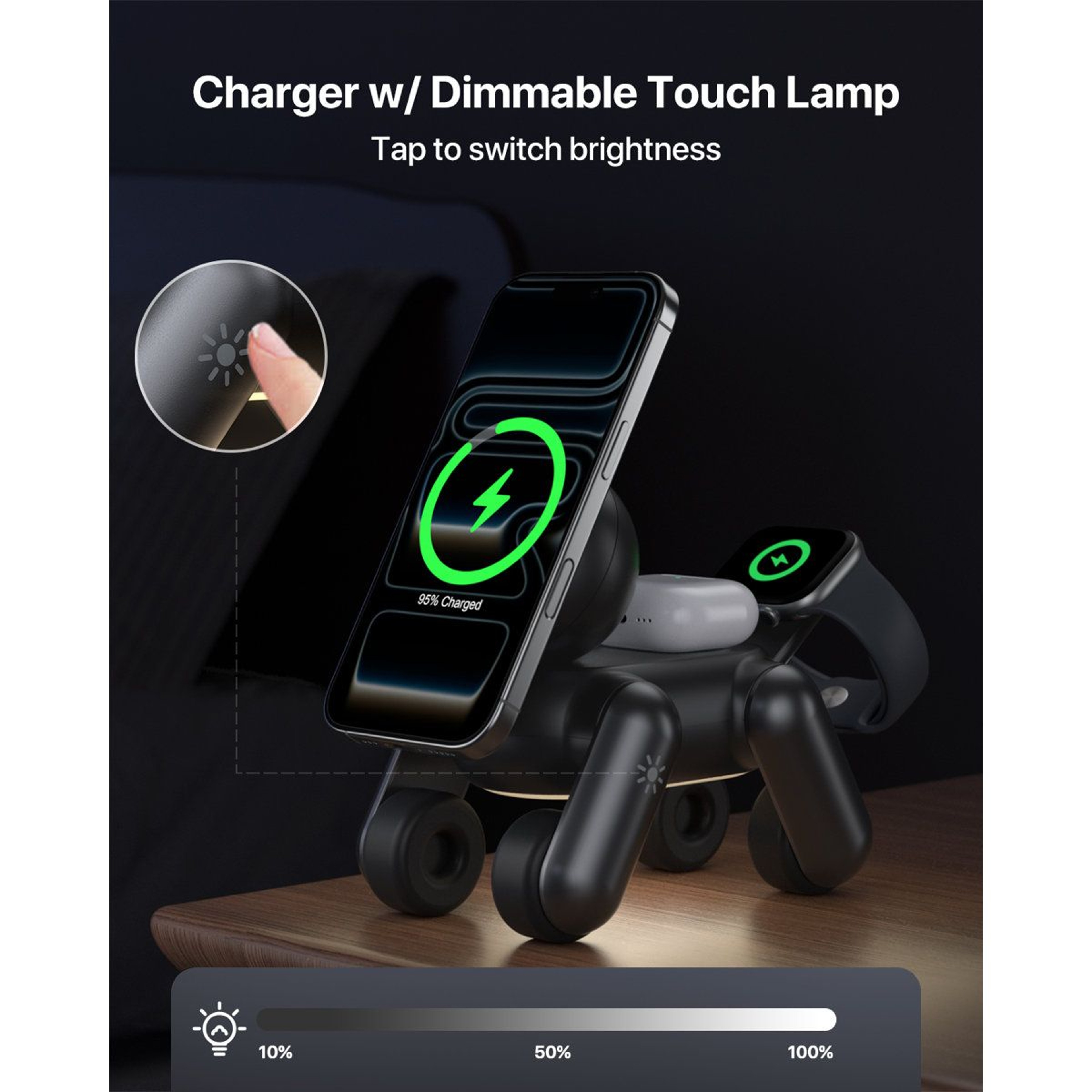 Waloo Puppy 3in1 Wireless Charging Station For IPhone Apple Watch And AirPods 3