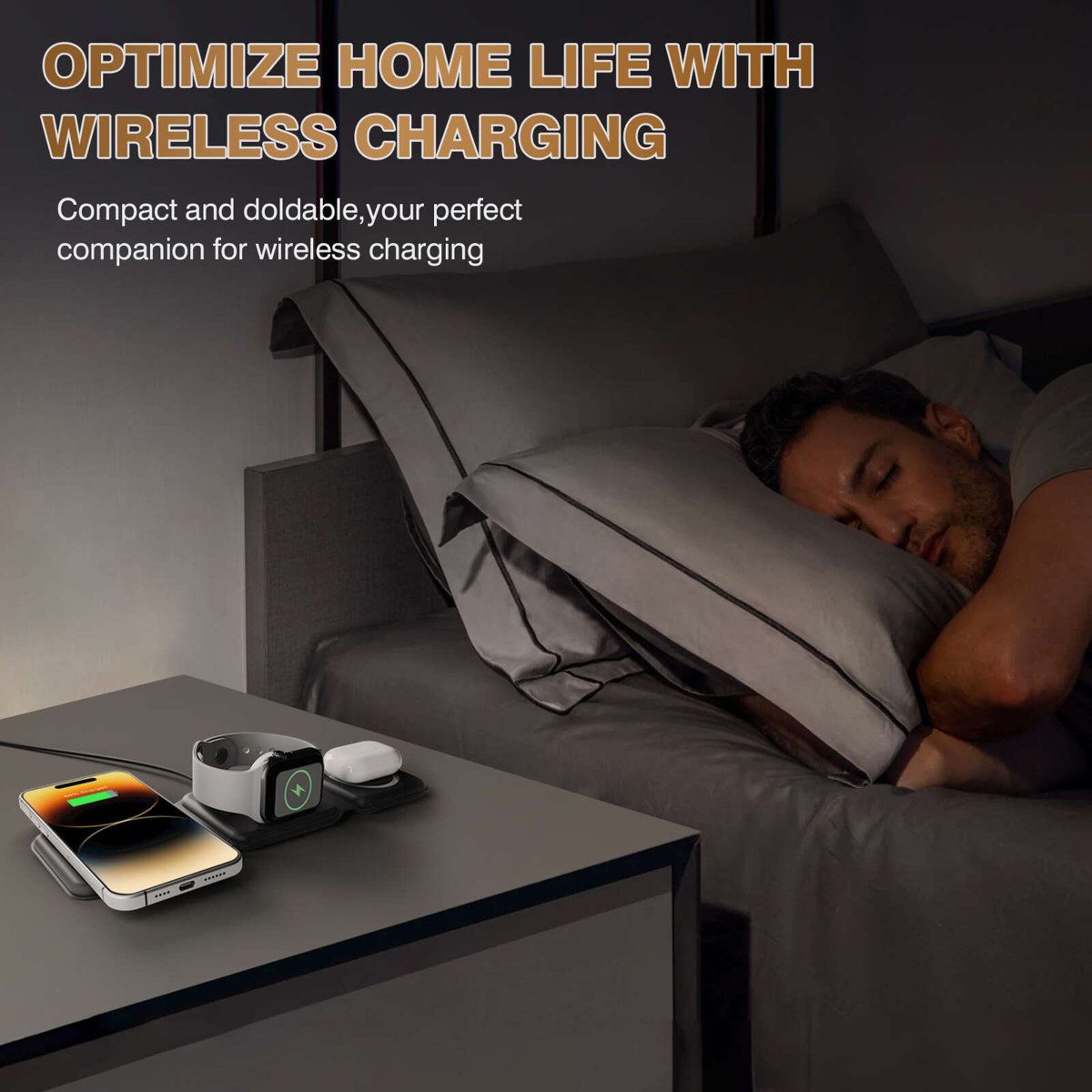 Waloo 3 In 1 Wireless Charger Foldable Charging Station For IPhone Apple Watch And AirPods 3