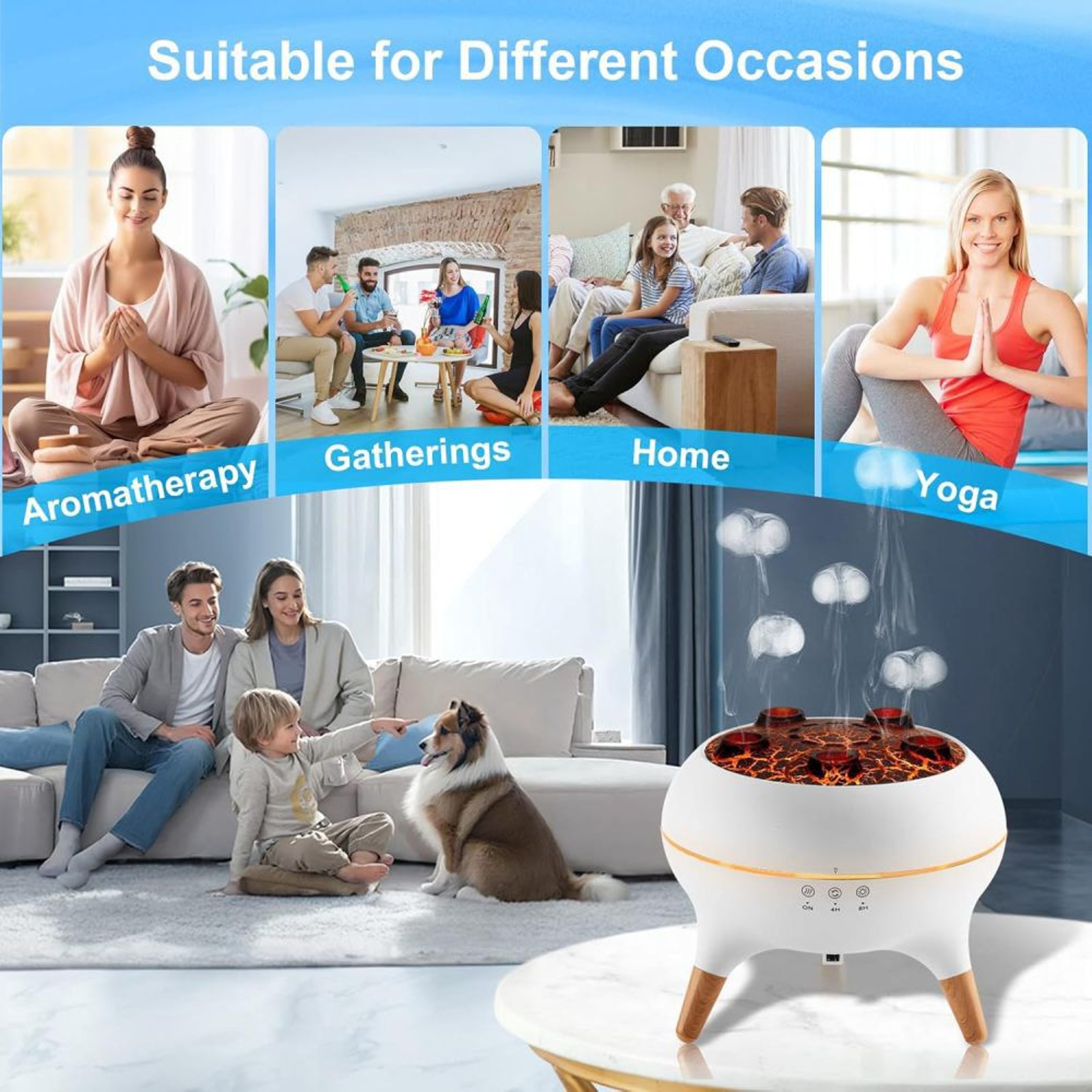 250ml Jellyfish Essential Oil Diffuser With Remote And 7 Color Lights 4