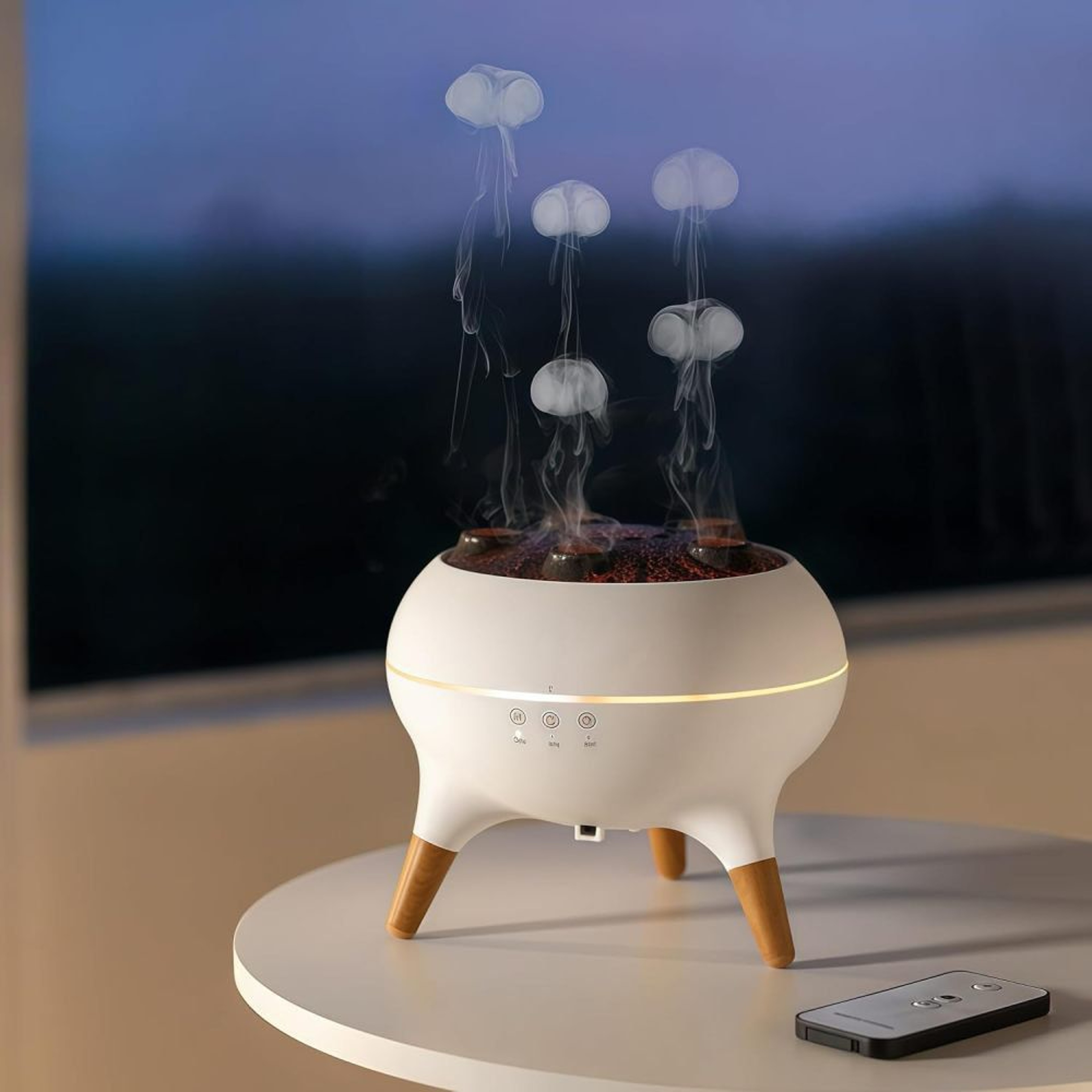 250ml Jellyfish Essential Oil Diffuser With Remote And 7 Color Lights 0